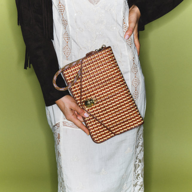 Pochette Alicia Cuero trenzado