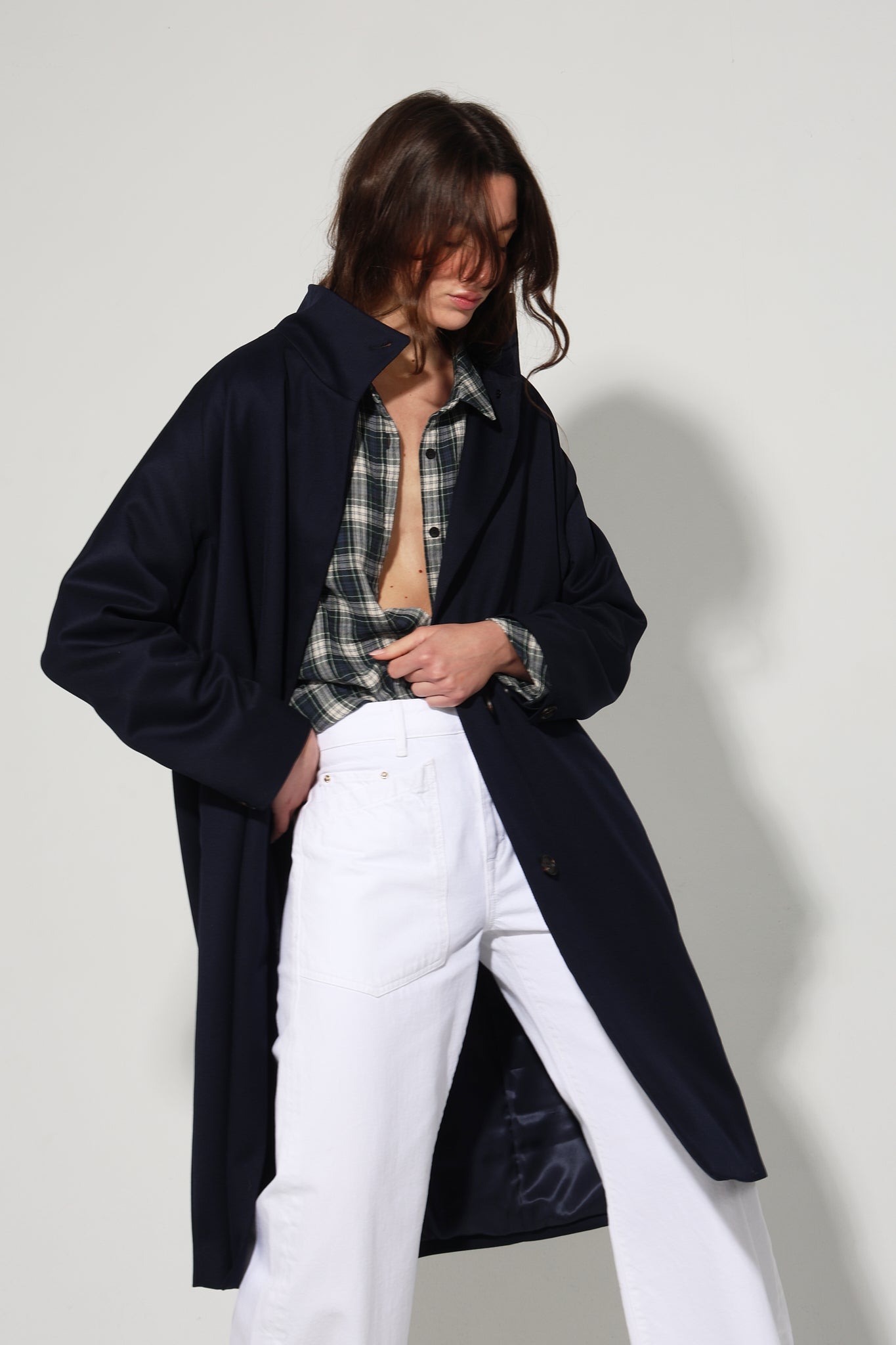 DENMARK OVERSIZE NAVY TRENCH COAT