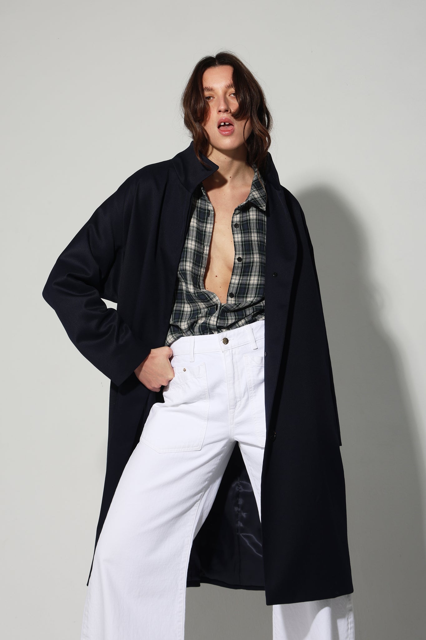 DENMARK OVERSIZE NAVY TRENCH COAT