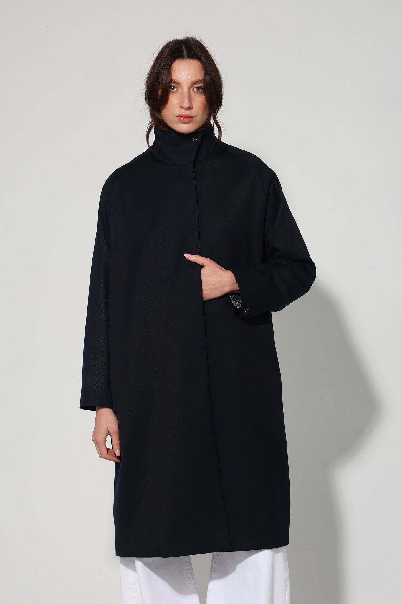 DENMARK OVERSIZE NAVY TRENCH COAT