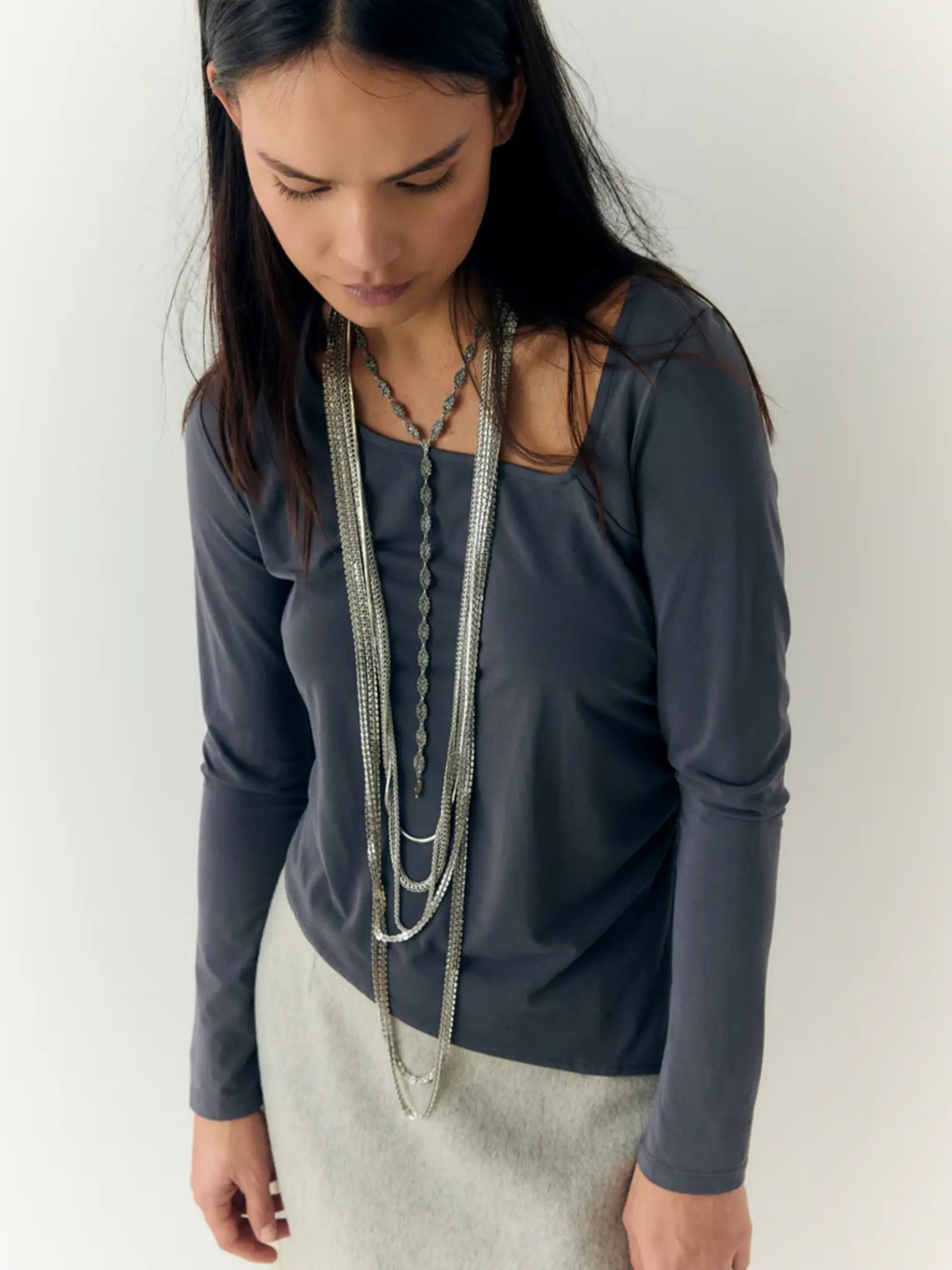 TIE OF DROPS NECKLACE PLATA