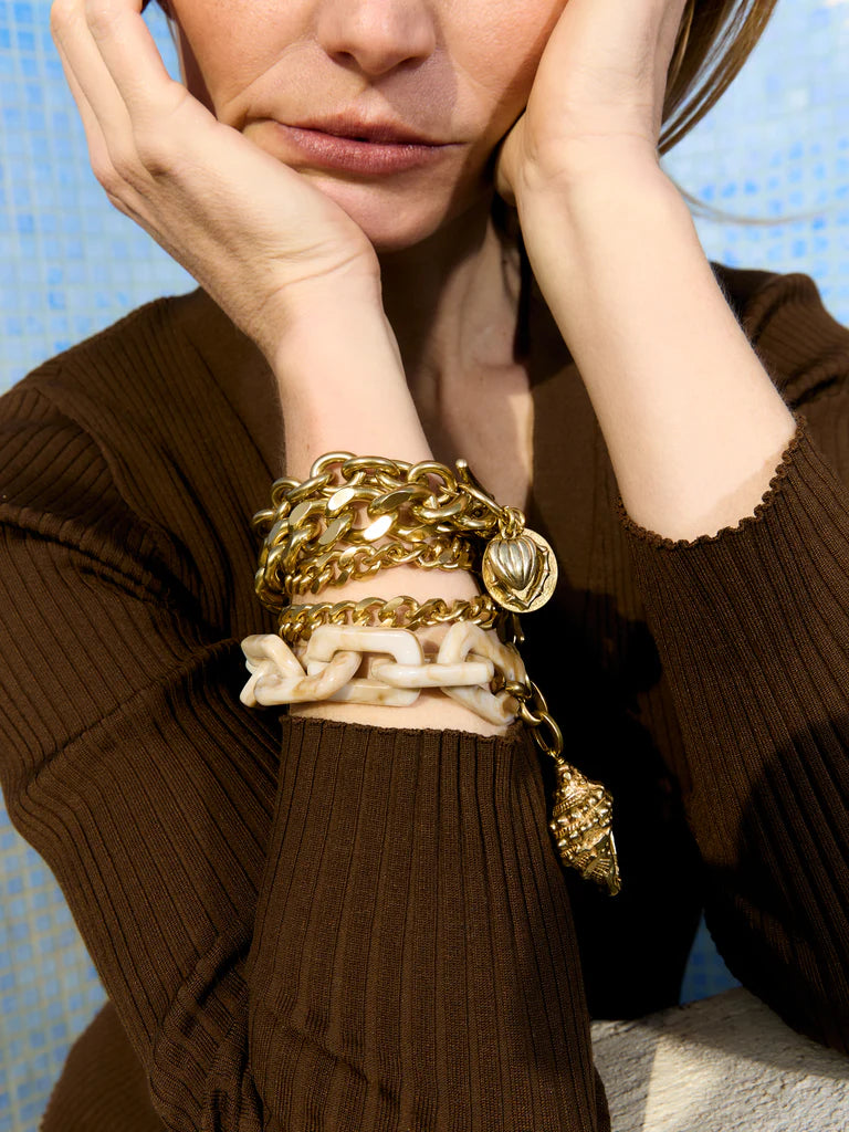 2 CHAINS BRACELET dorado