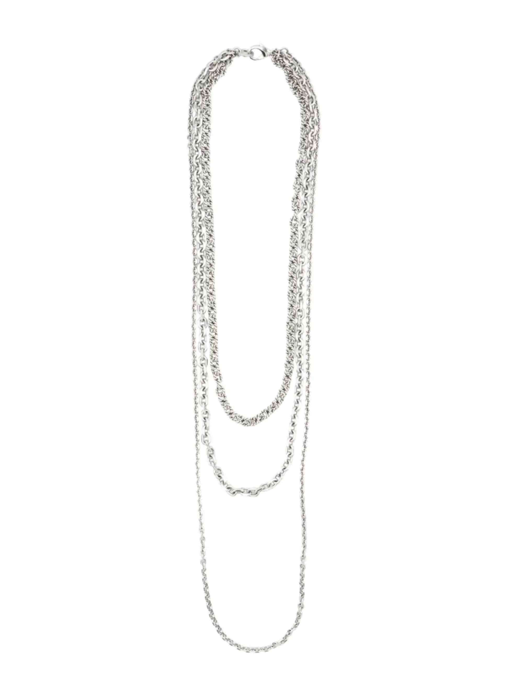 THREE SILVER NECKLACE