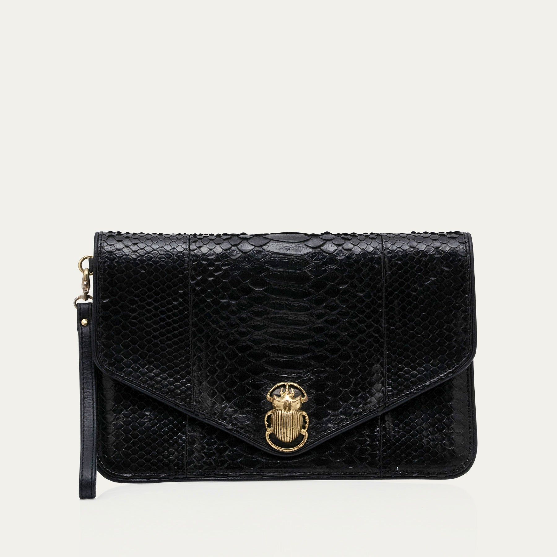 Clutch Alicia python negro