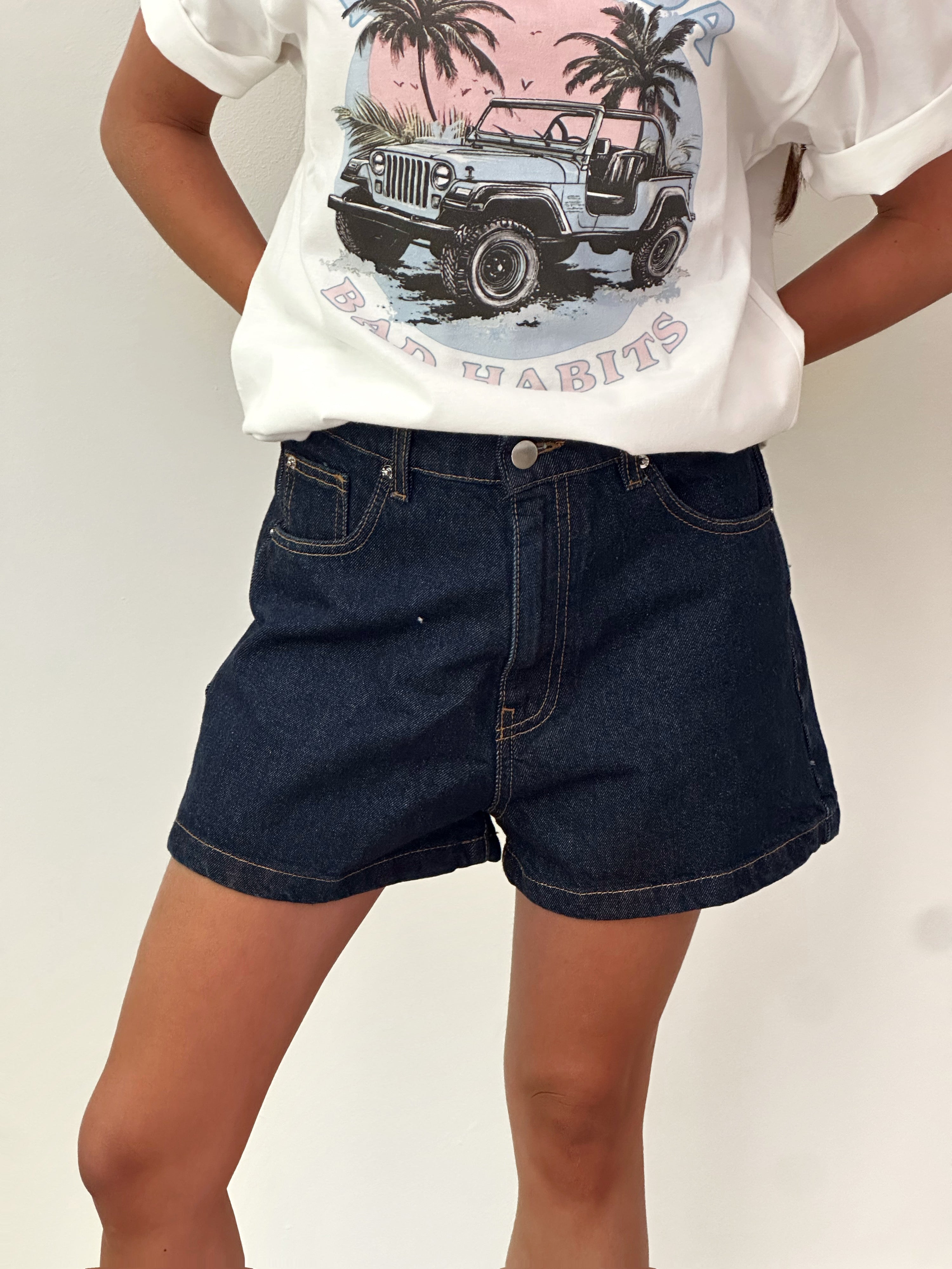 SHORT VIOLETA DARK DENIM