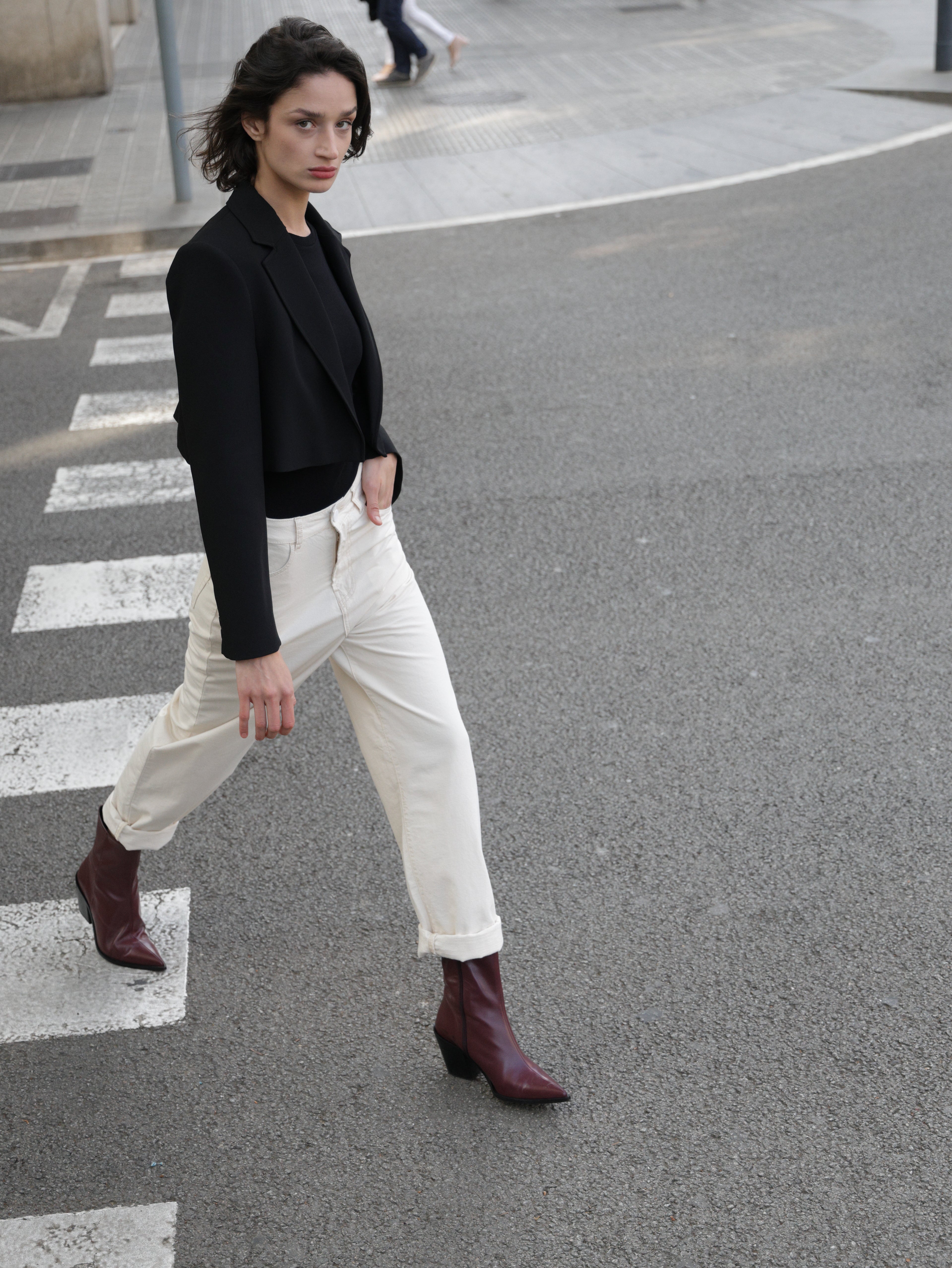 Botín cowboy Louise bordeaux