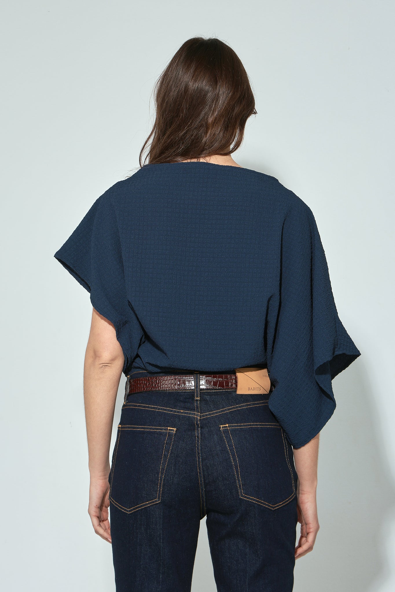 TOP CALIPSO SEERSUCKER NAVY