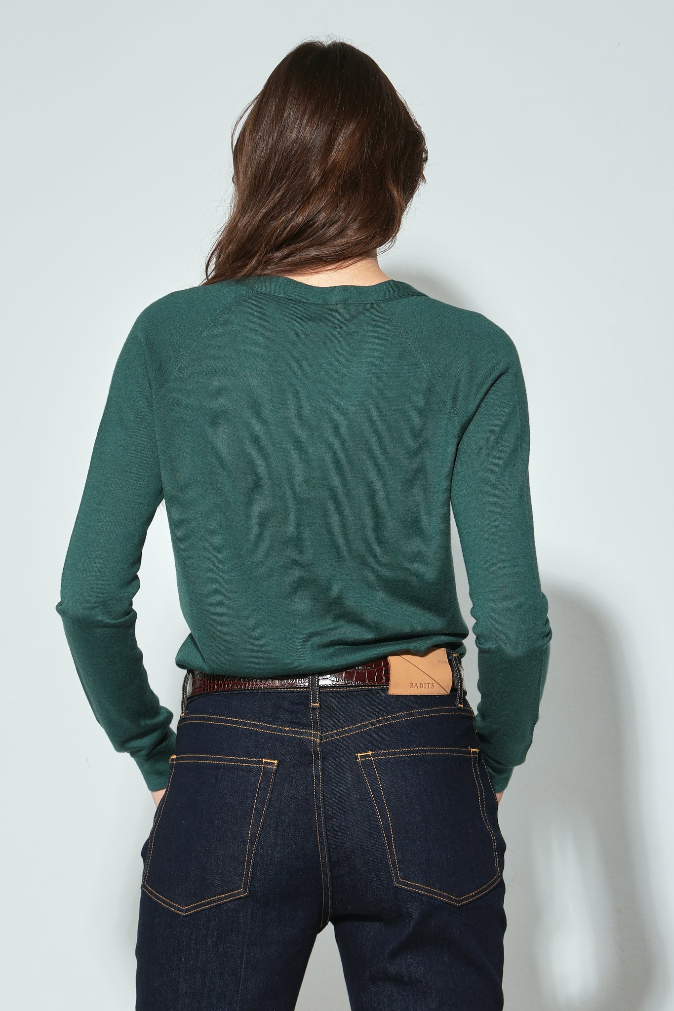 CARDIGAN CLARA CUELLO PICO VERDE