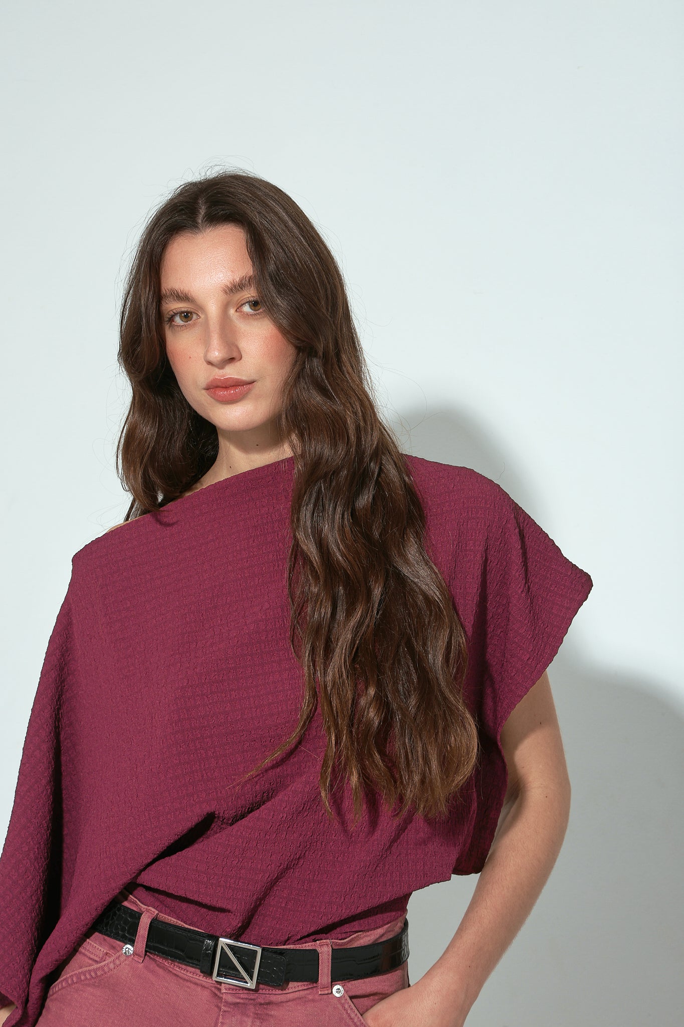 TOP CALIPSO SEERSUCKER BURDEOS