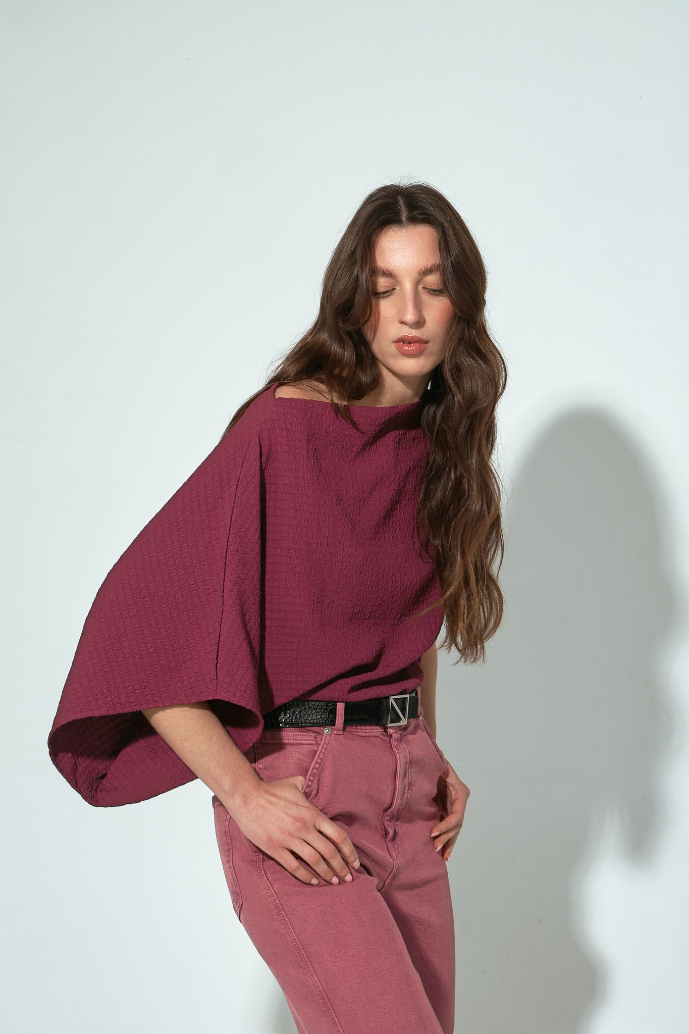 TOP CALIPSO SEERSUCKER BURDEOS