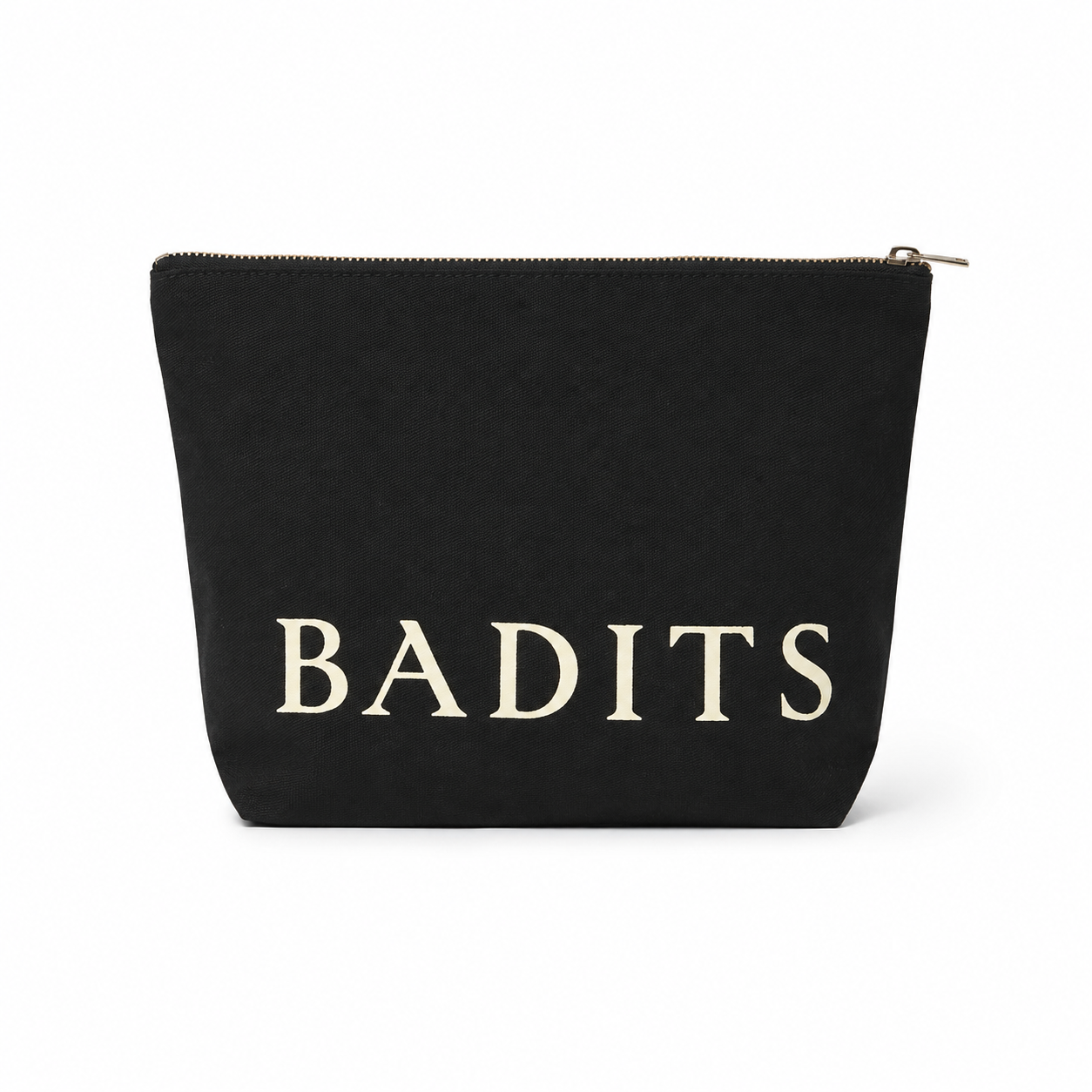 BADITS BLACK COTTON TOILETRY BAG