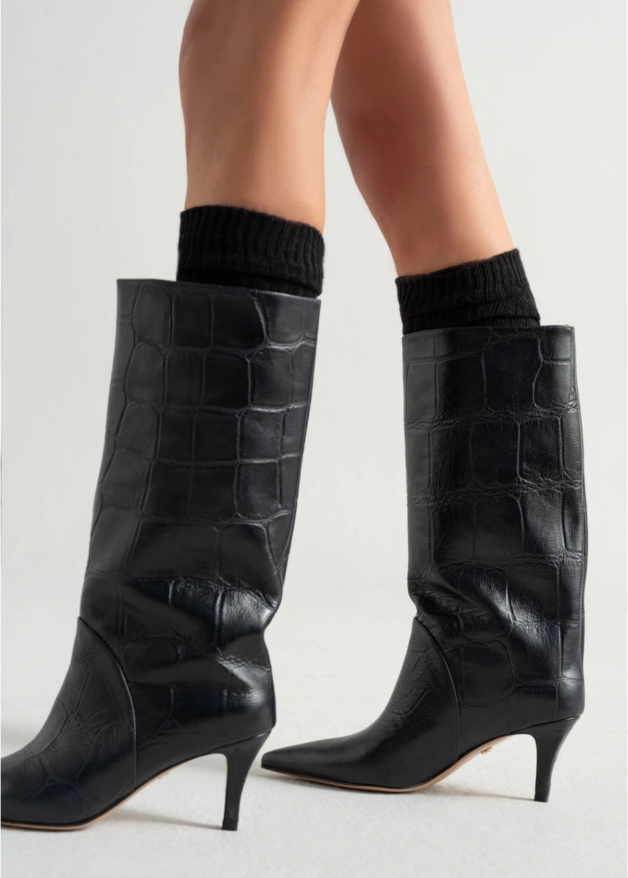 COCO LEATHER BLACK BOOTS