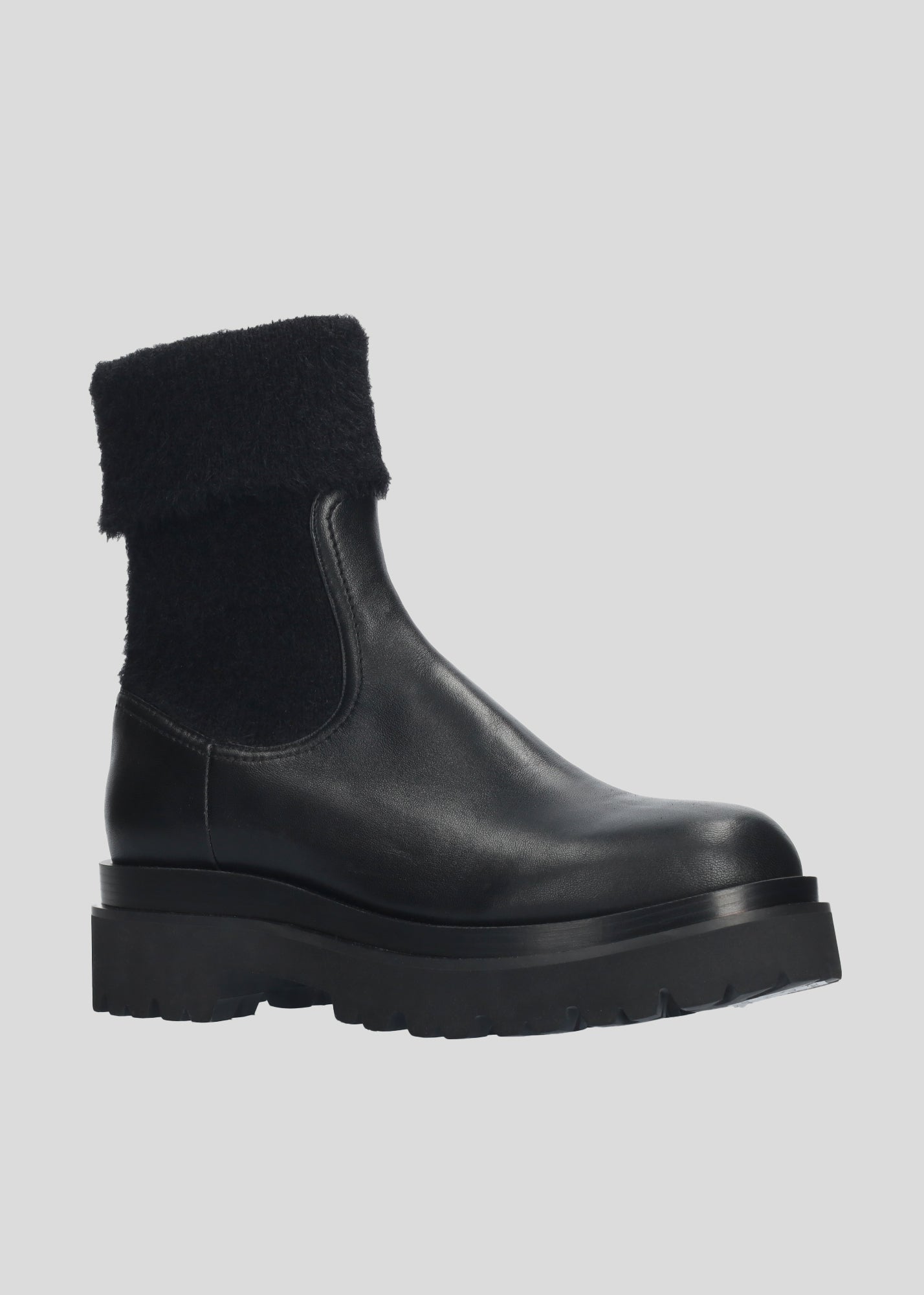 BLACK JERSEY LEATHER BOOTS