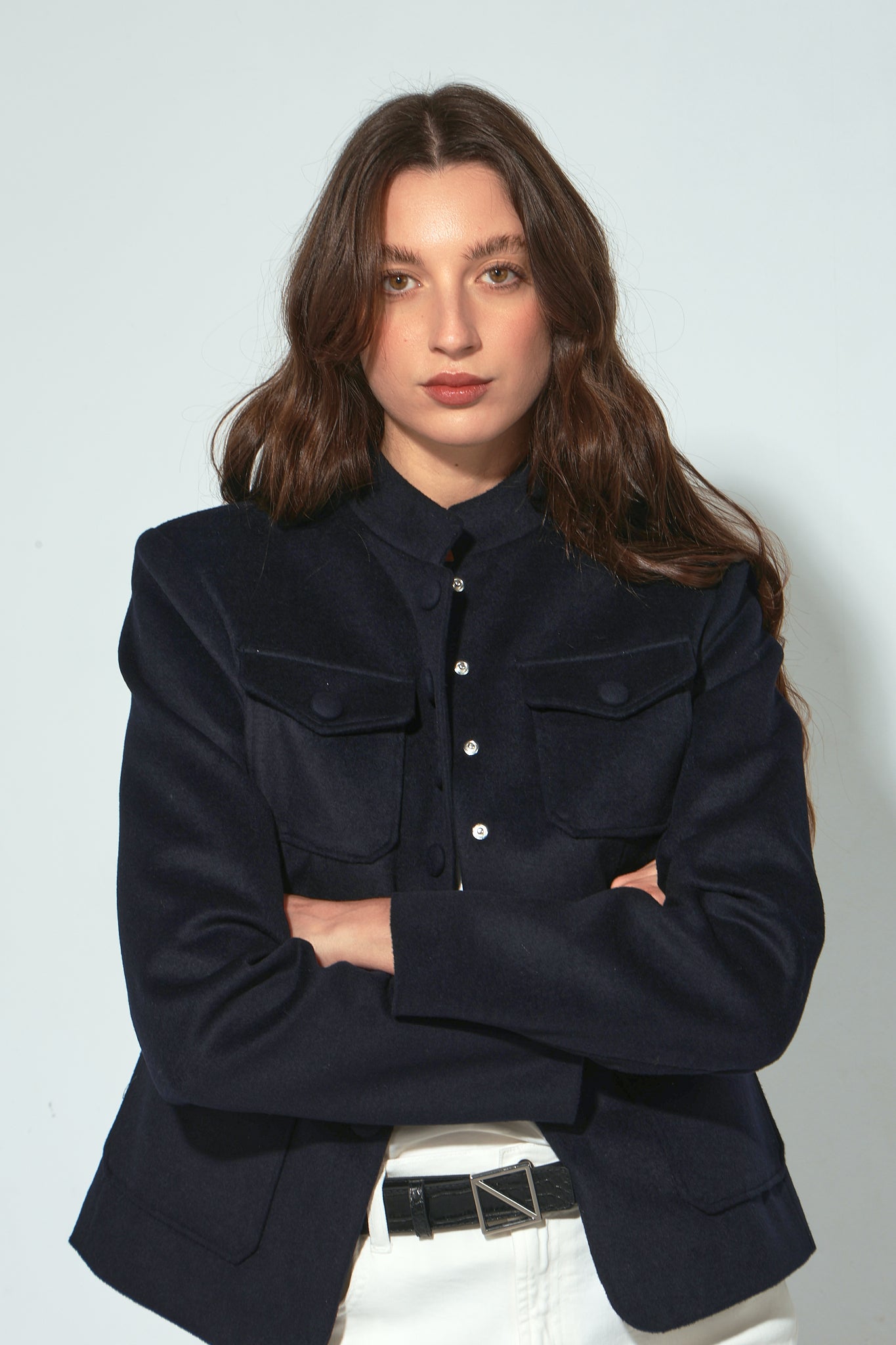 CLAUDIA JACKET WITH NAVY POCKETS