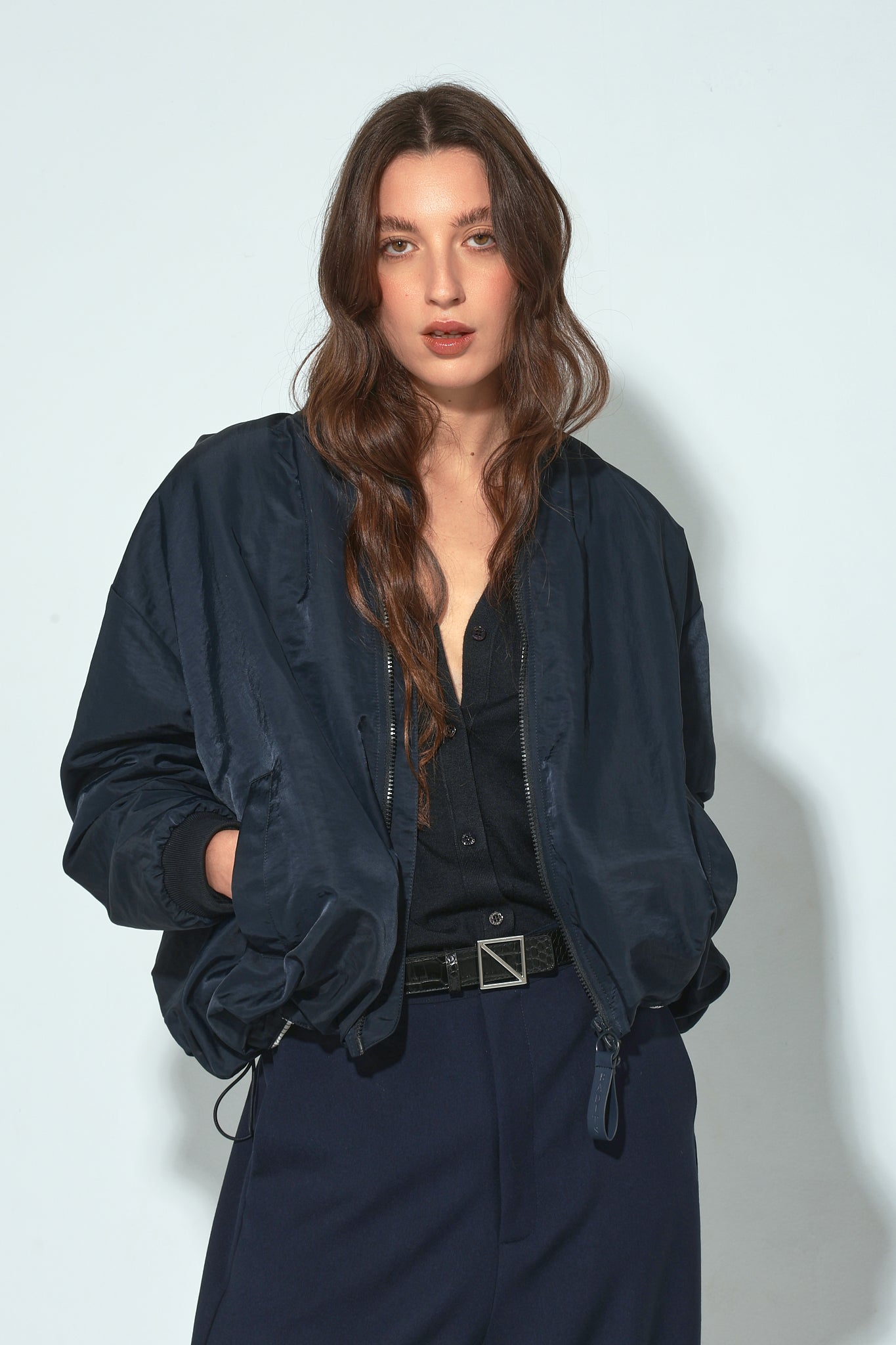 BOMBER OVERSIZE LINDA NAVY