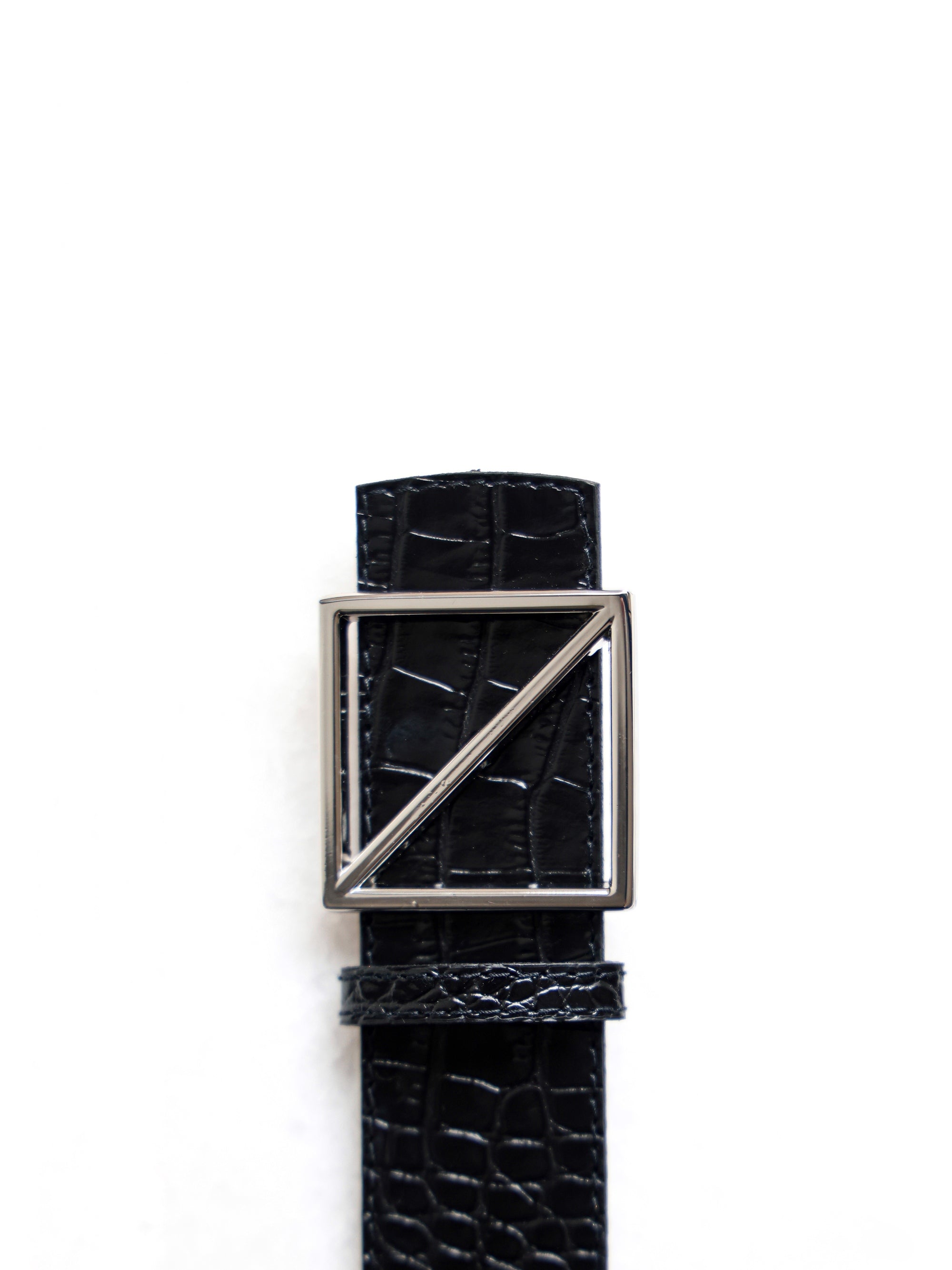 CINTURÓN COCO PIEL NEGRO PLATA GRANDE