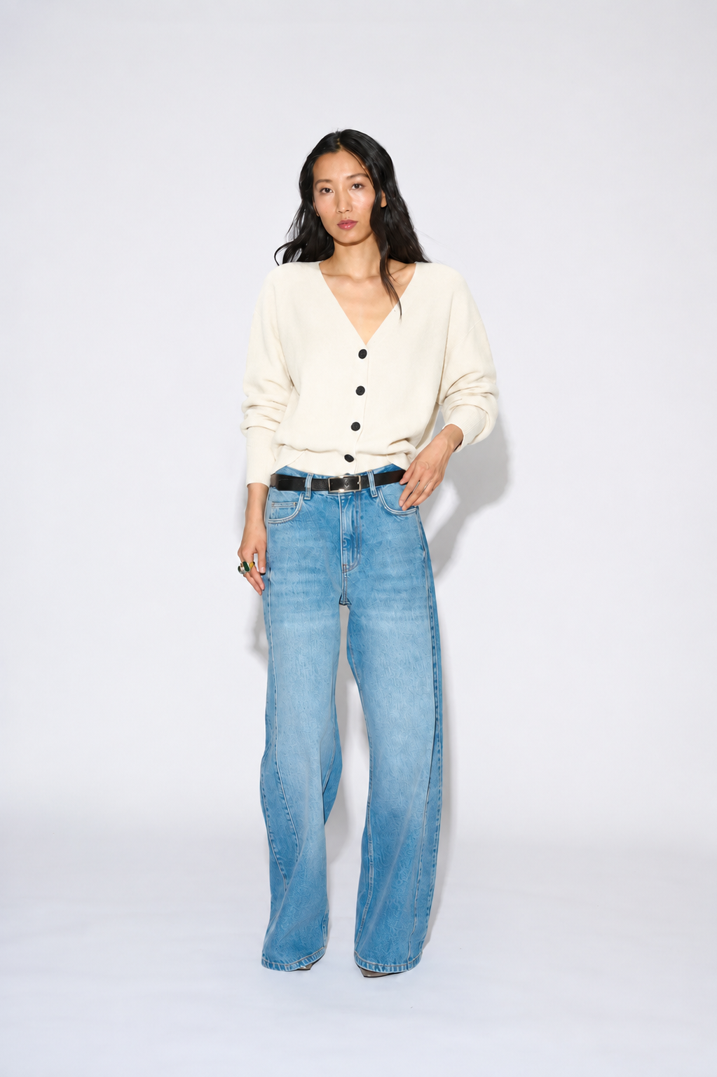 CARDIGAN AMBAR LANA Y CASHMERE ECRU