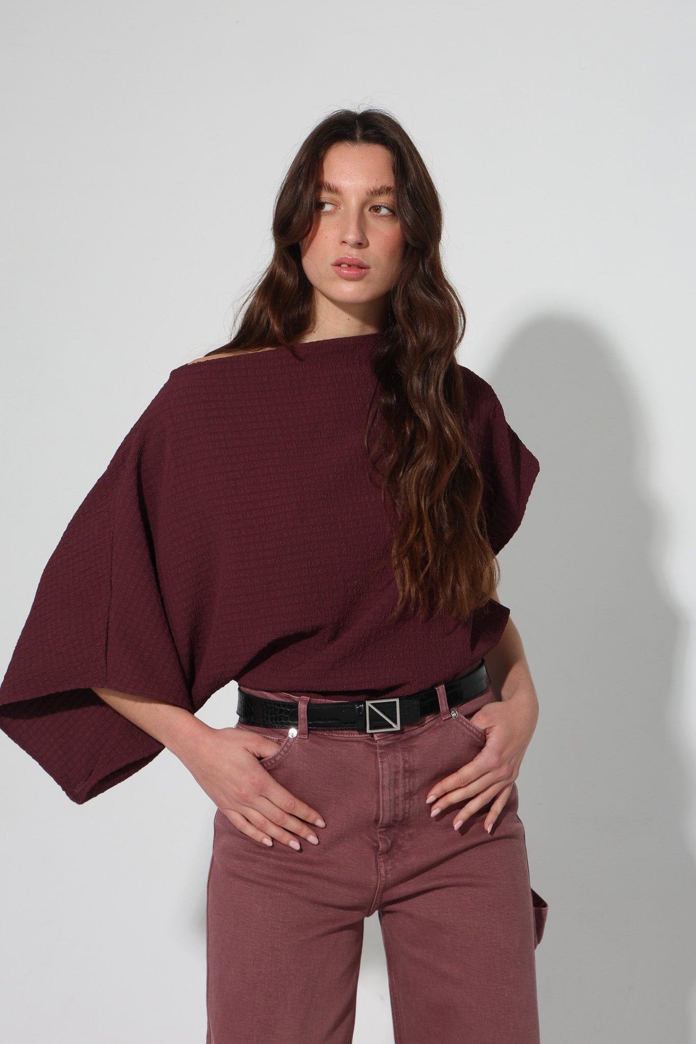 TOP CALIPSO SEERSUCKER BURGUNDY