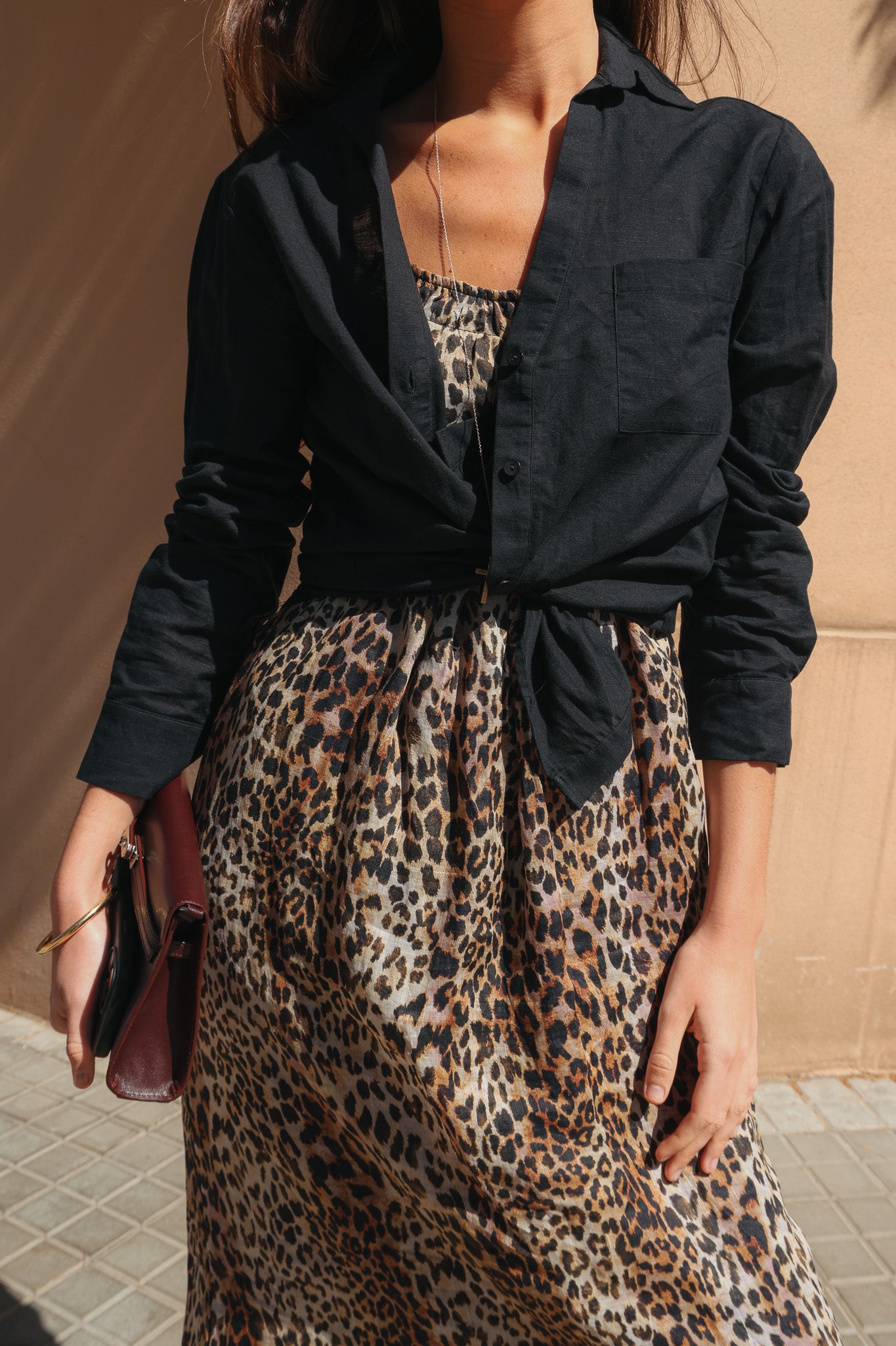 VESTIDO MARIANA LEOPARDO MARRÓN