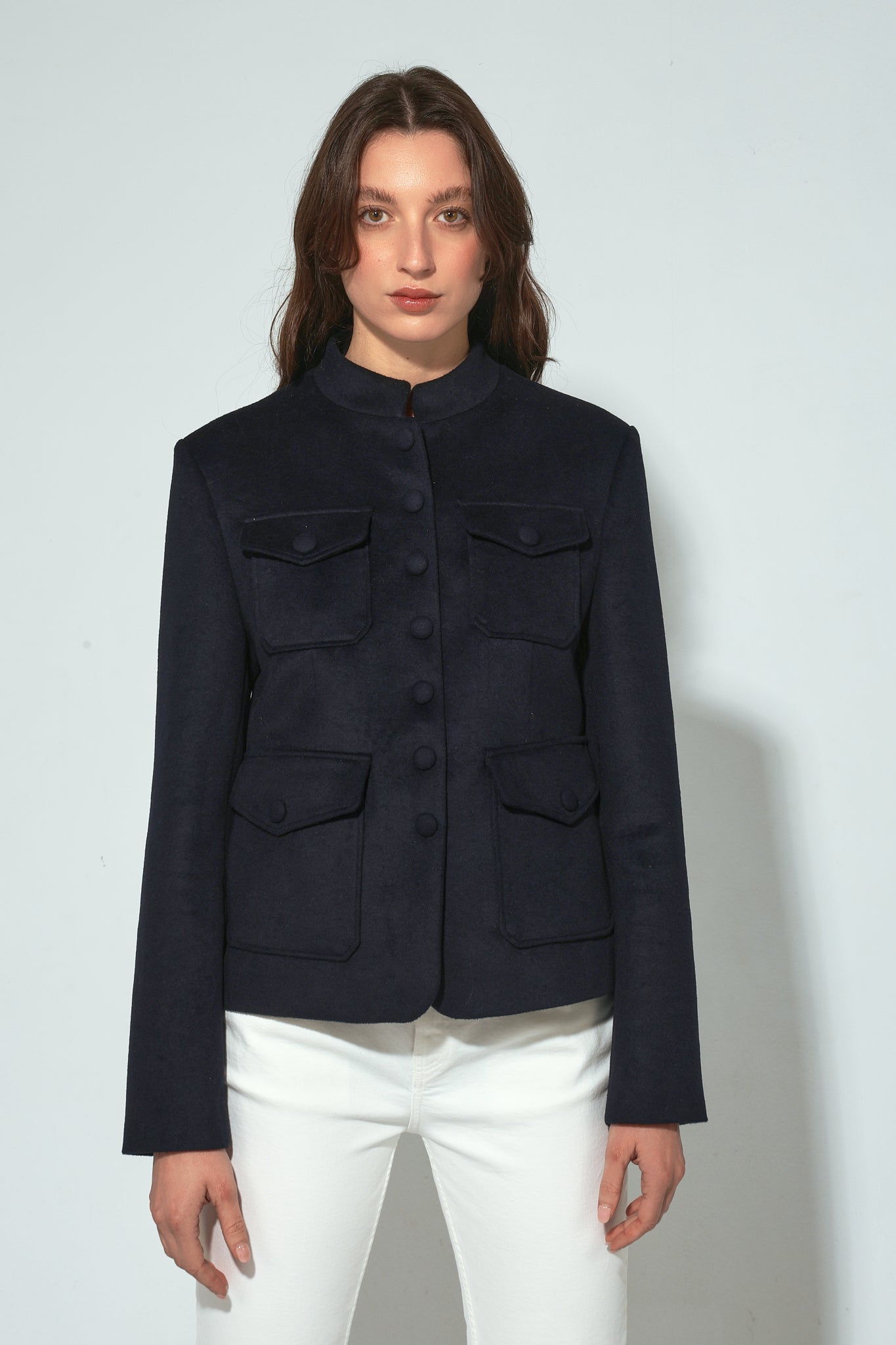 CLAUDIA JACKET WITH NAVY POCKETS
