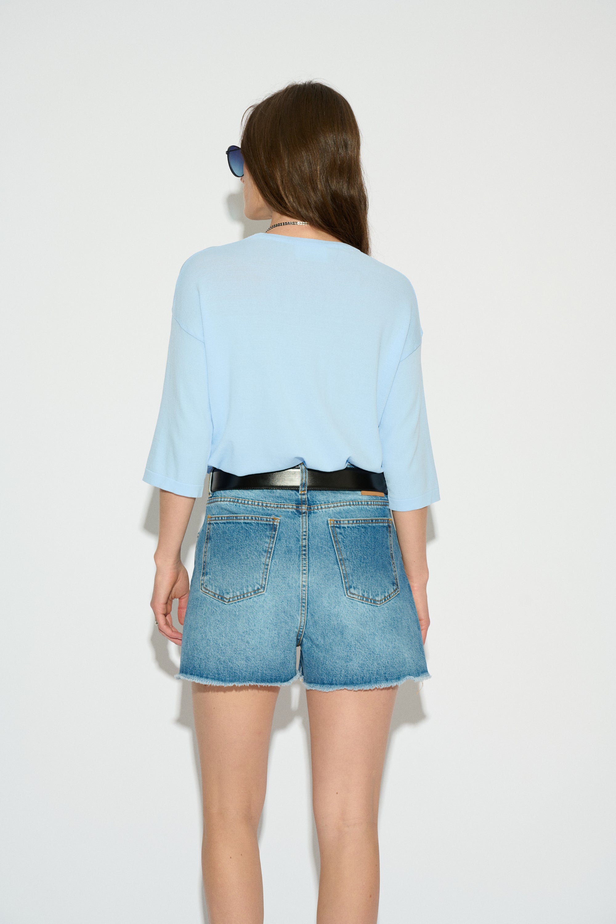 JERSEY MICAELA MANGA TRES CUARTOS AZUL