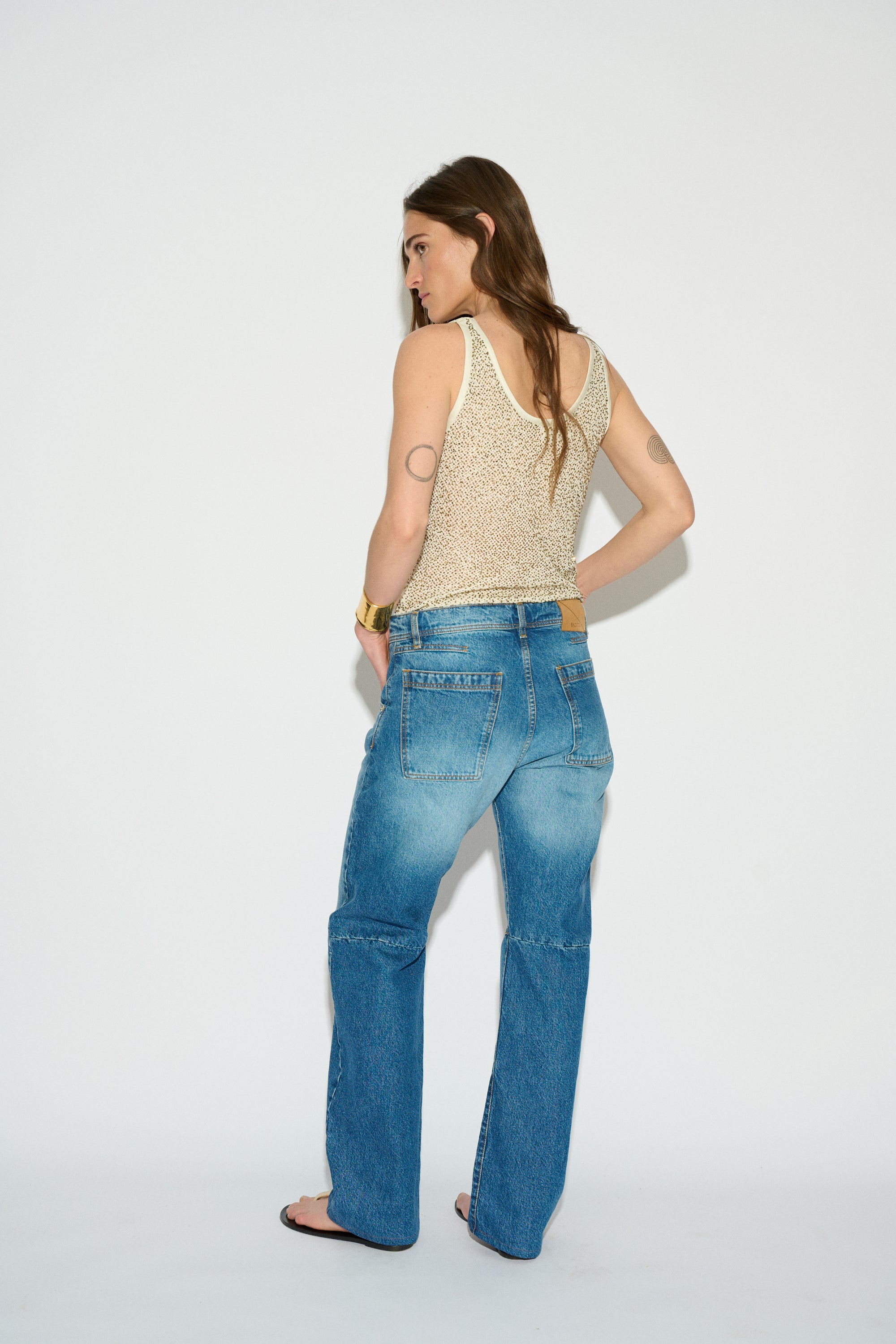 TOP LIVIA V-NECK WITH RHINESTONES RAW
