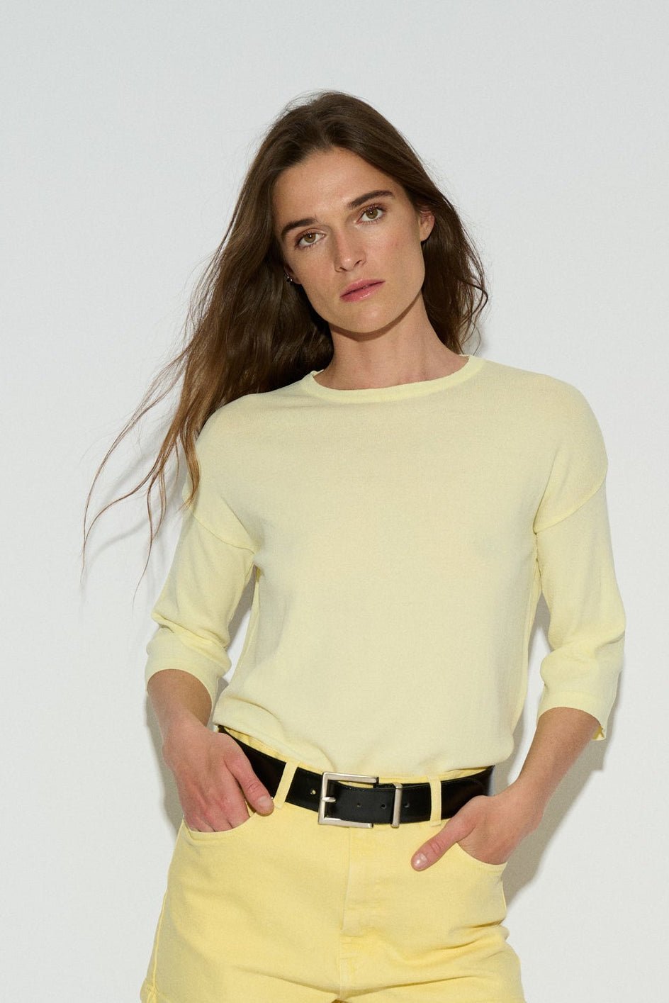 JERSEY MICAELA MANGA TRES CUARTOS AMARILLO