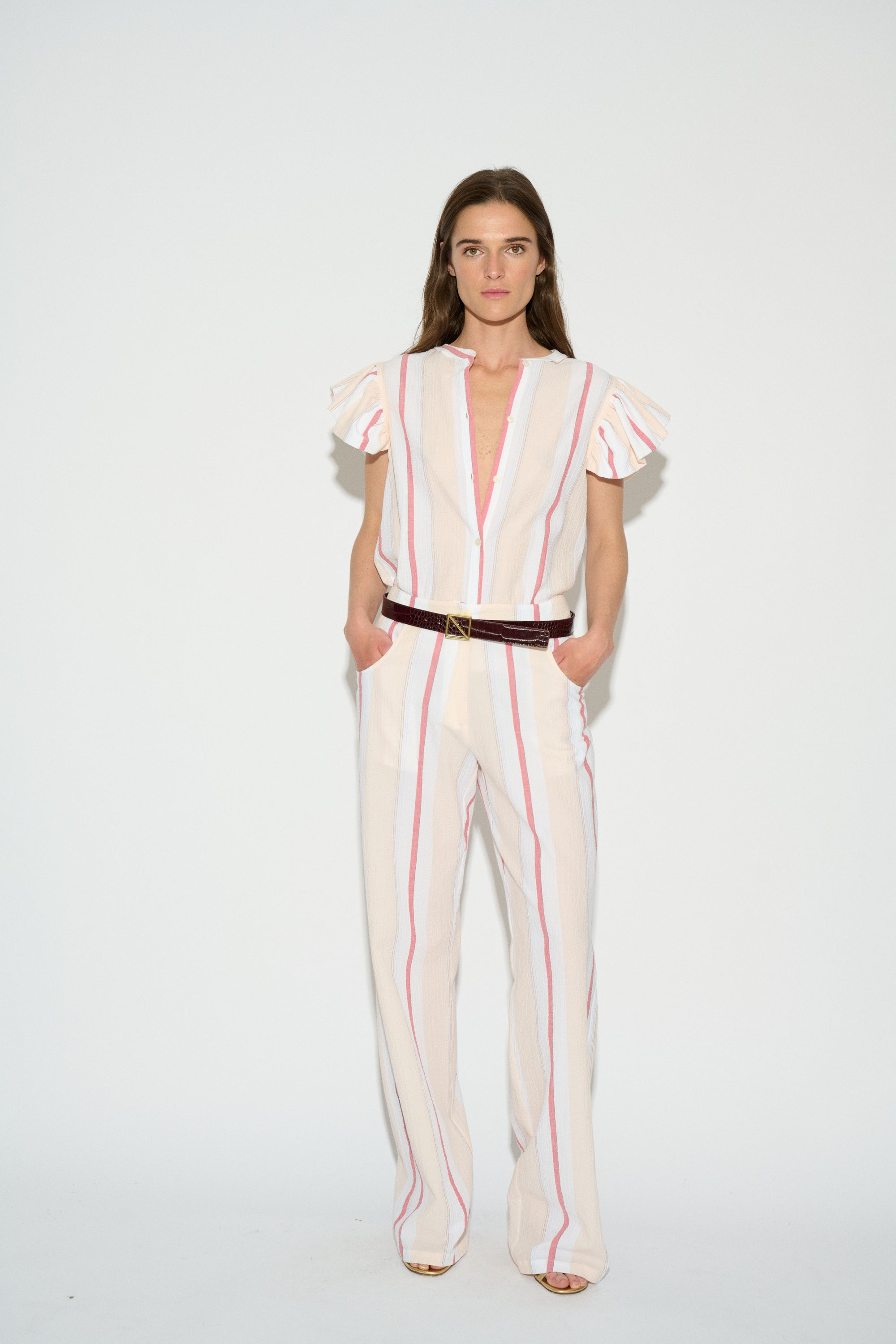 TOP PHOEBE RAW ROLLER SLEEVE