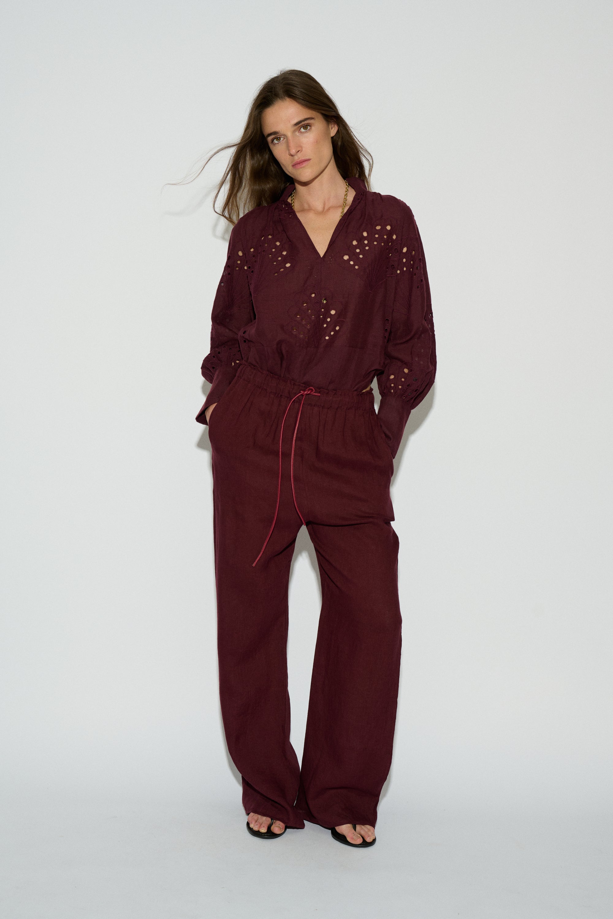 LINEN LOOK BORDEAUX