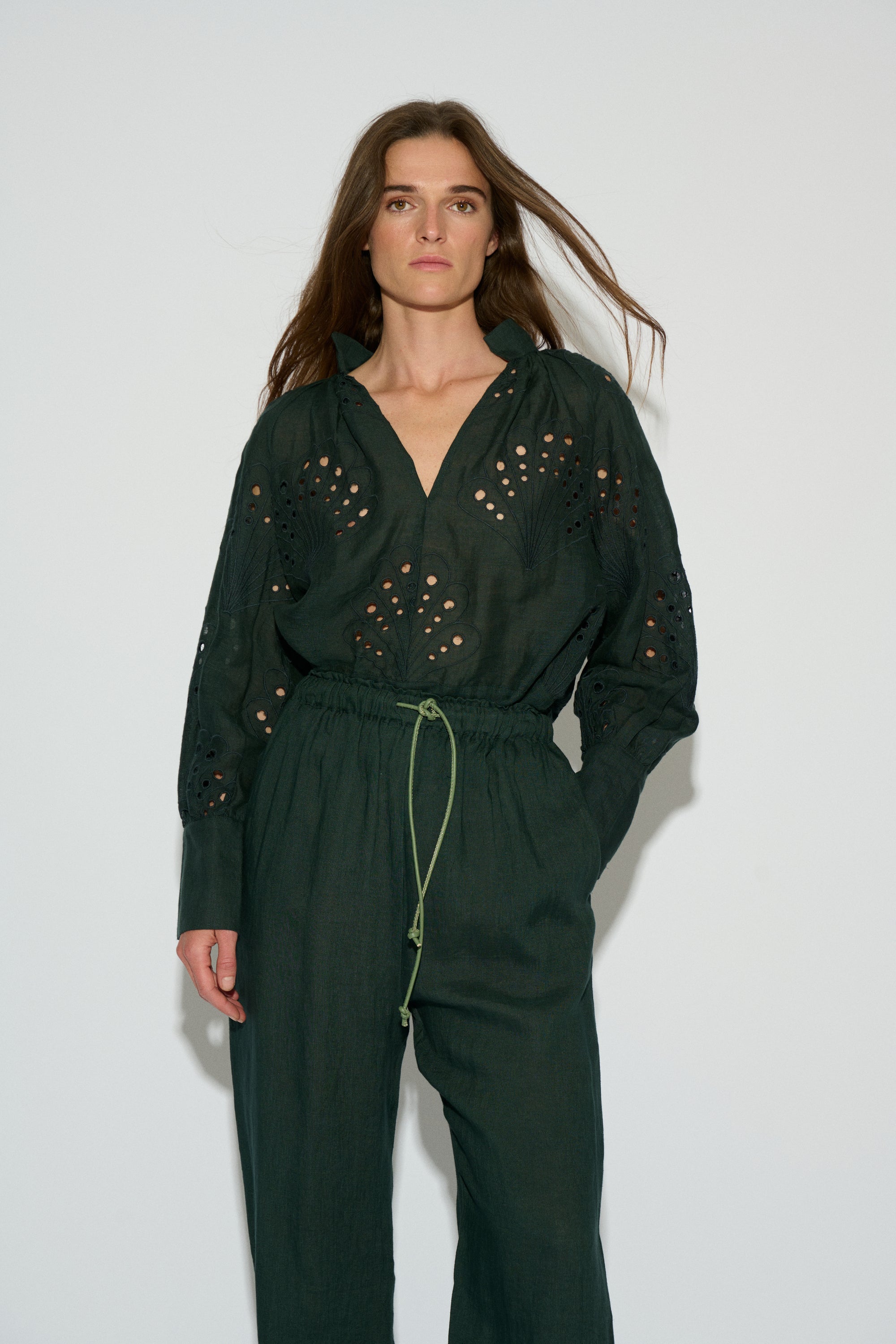 GREEN LINEN LOOK