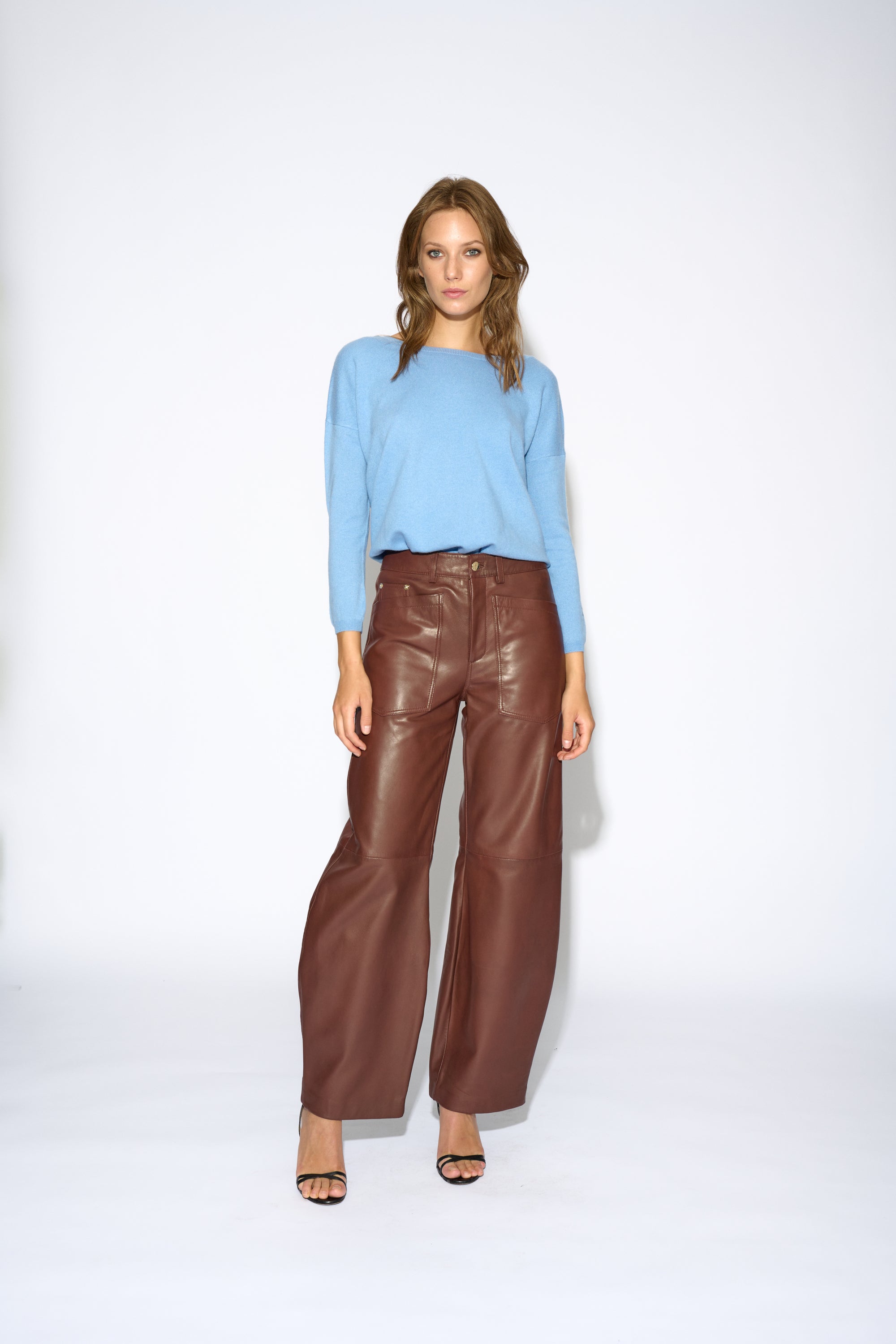 PULL ANDY LAINE ET CACHEMIRE COL RÉVERSIBLE BLEU
