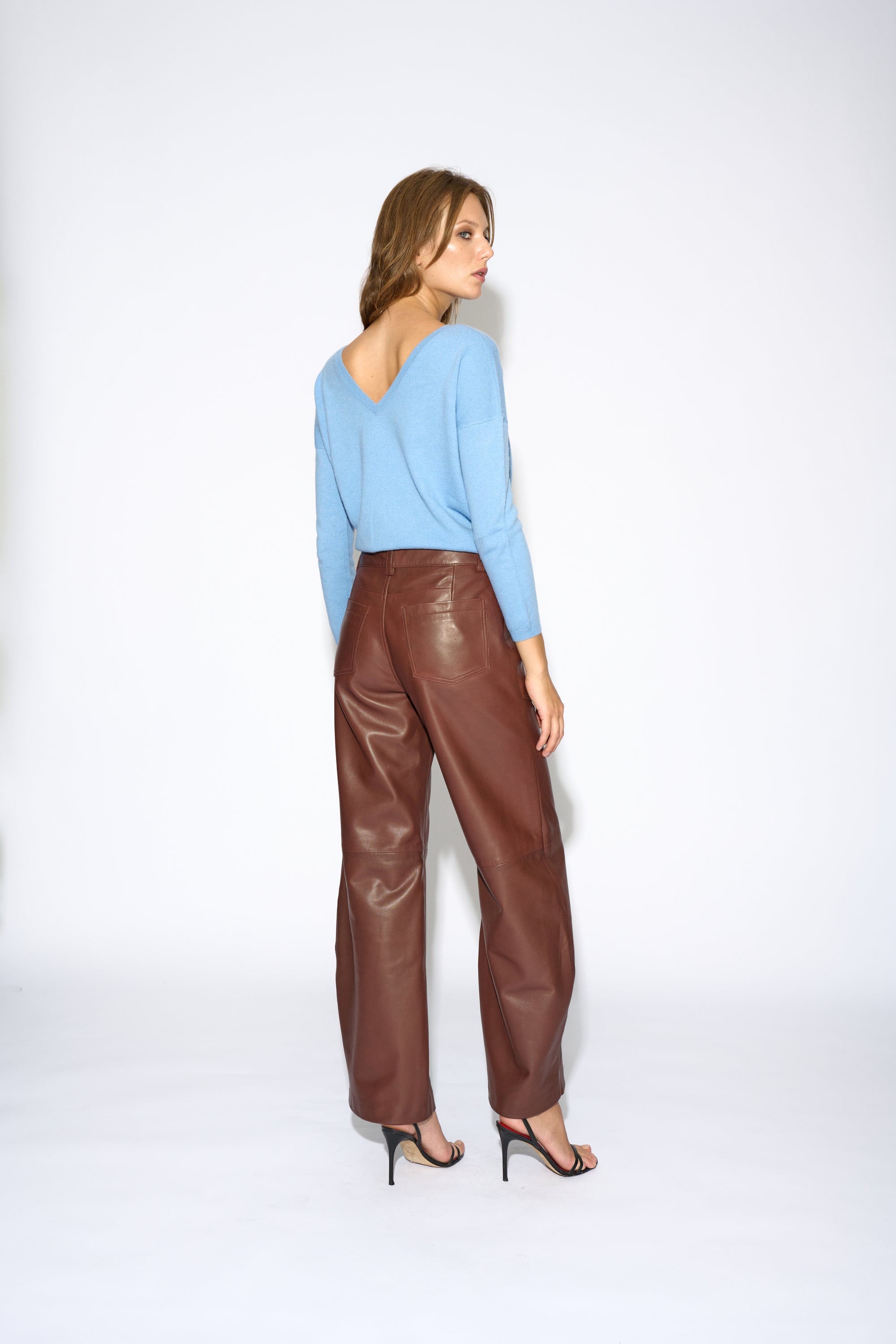 PULL ANDY LAINE ET CACHEMIRE COL RÉVERSIBLE BLEU