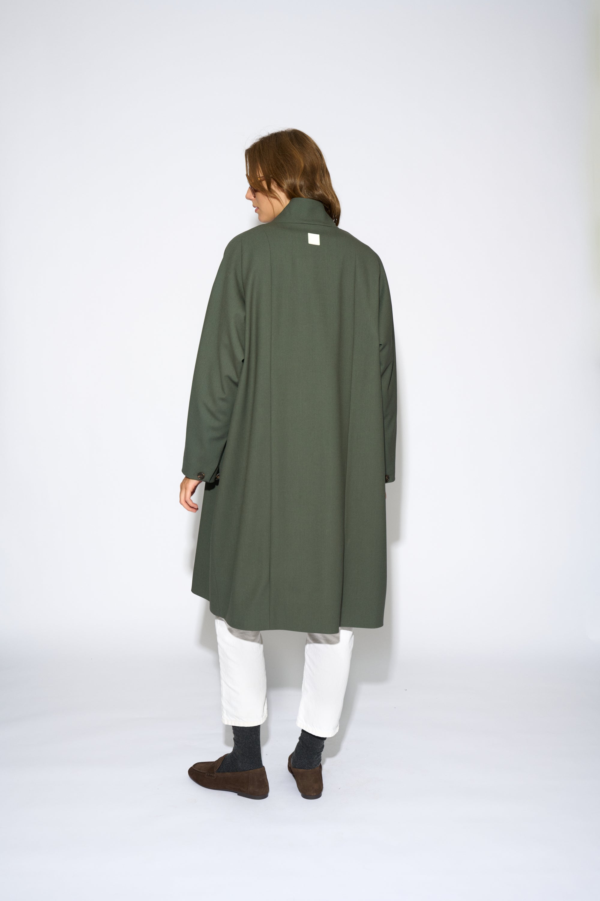 DANISH LONG GREEN TRENCH COAT