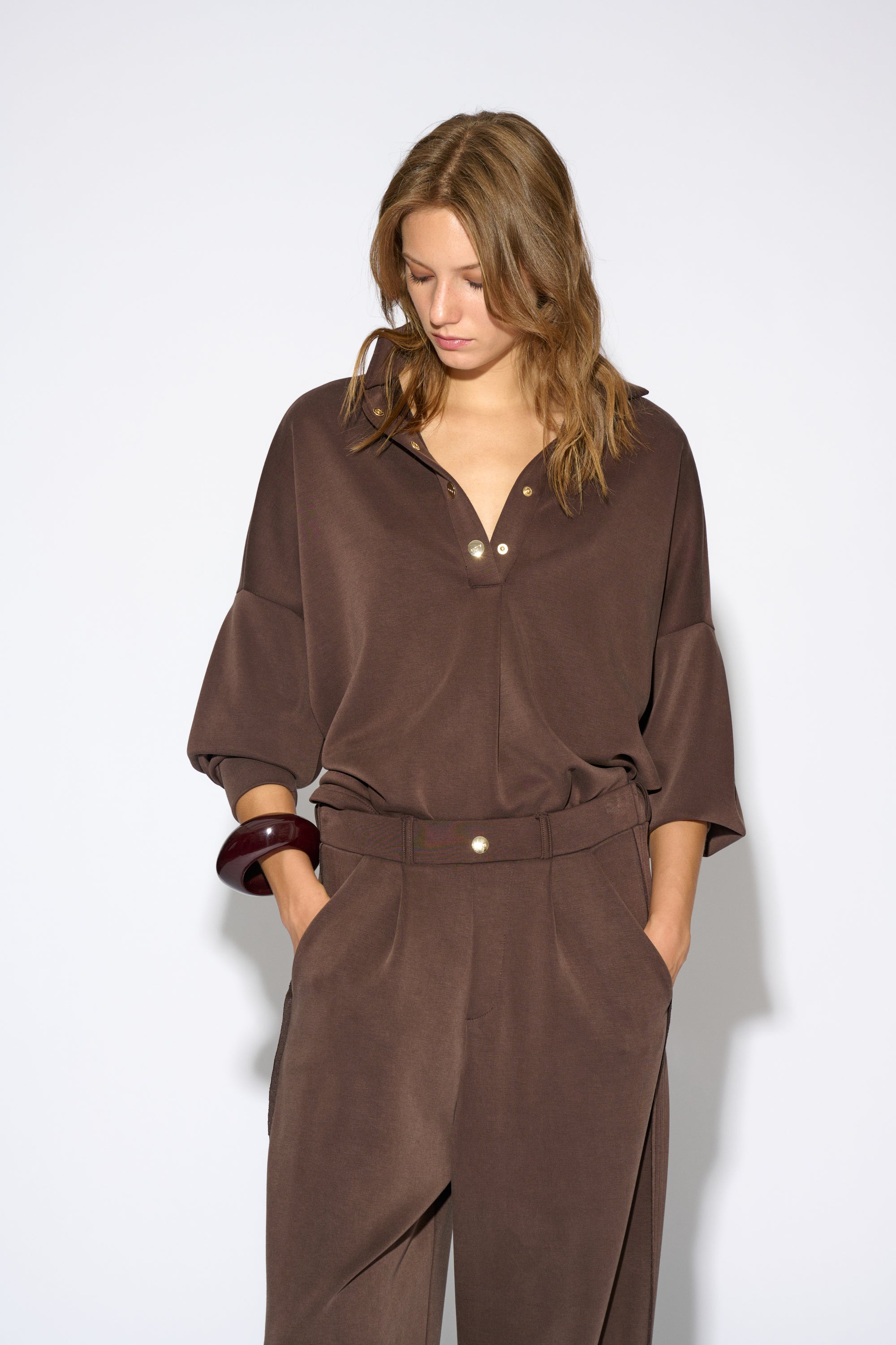 BEGOÑA OVERSIZE BROWN SHIRT