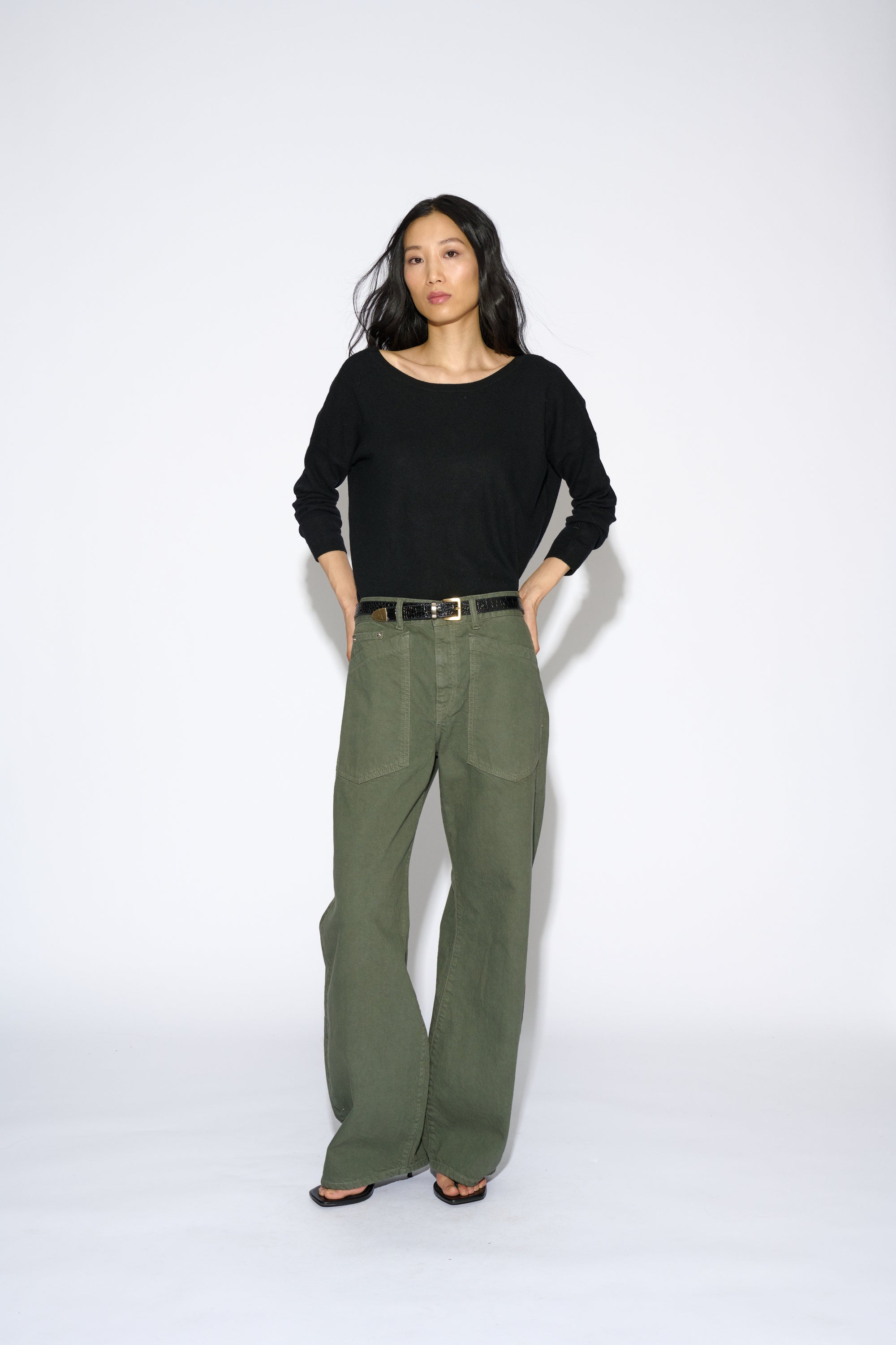 PULL ANDY LAINE ET CACHEMIRE COL RÉVERSIBLE NOIR