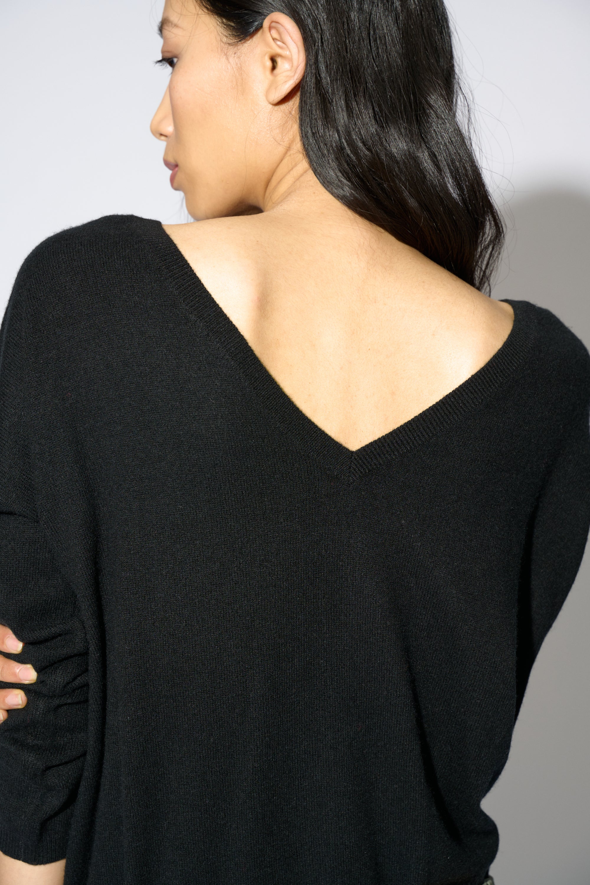 PULL ANDY LAINE ET CACHEMIRE COL RÉVERSIBLE NOIR