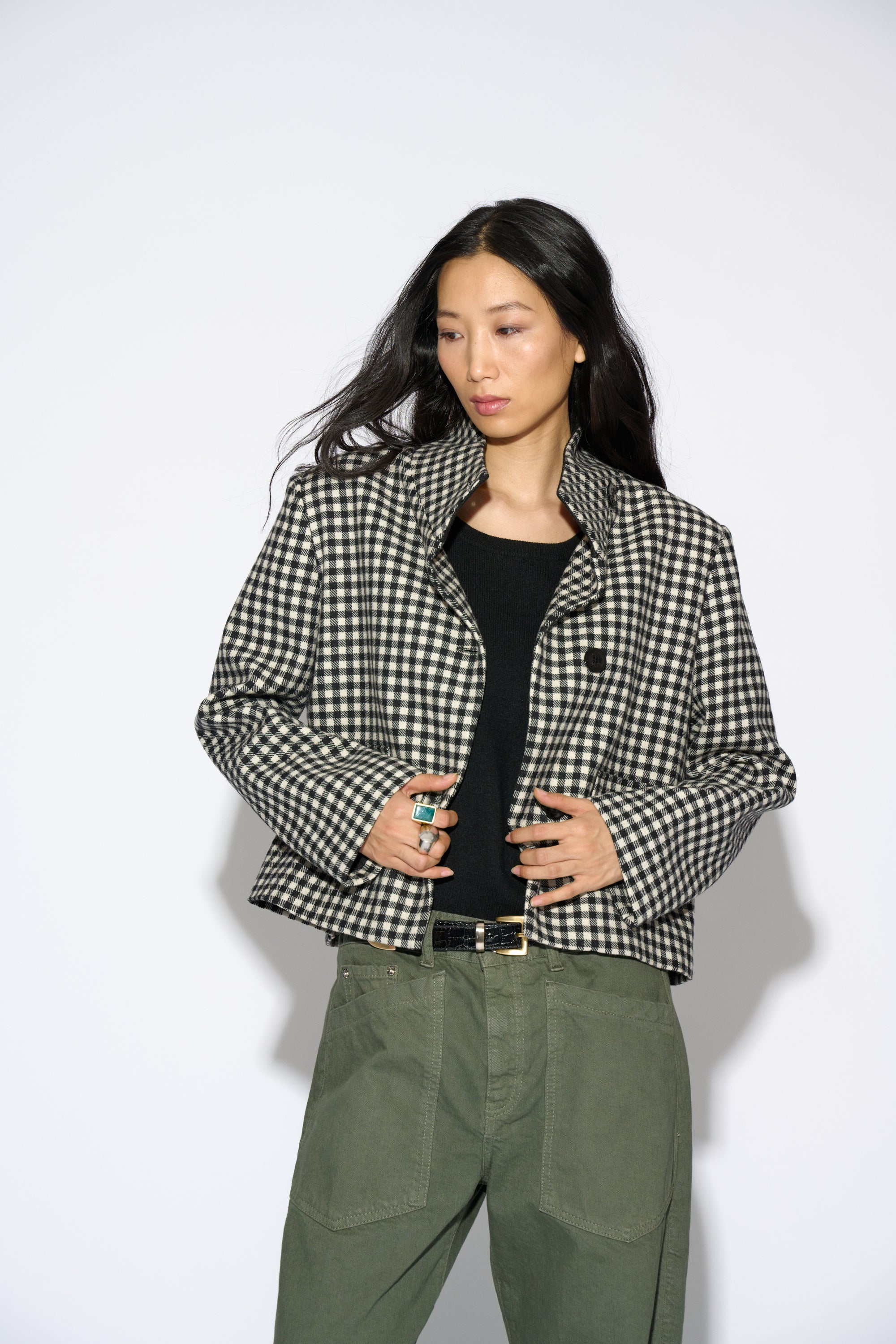 JACKET ANGELA CUADRO NEGRA