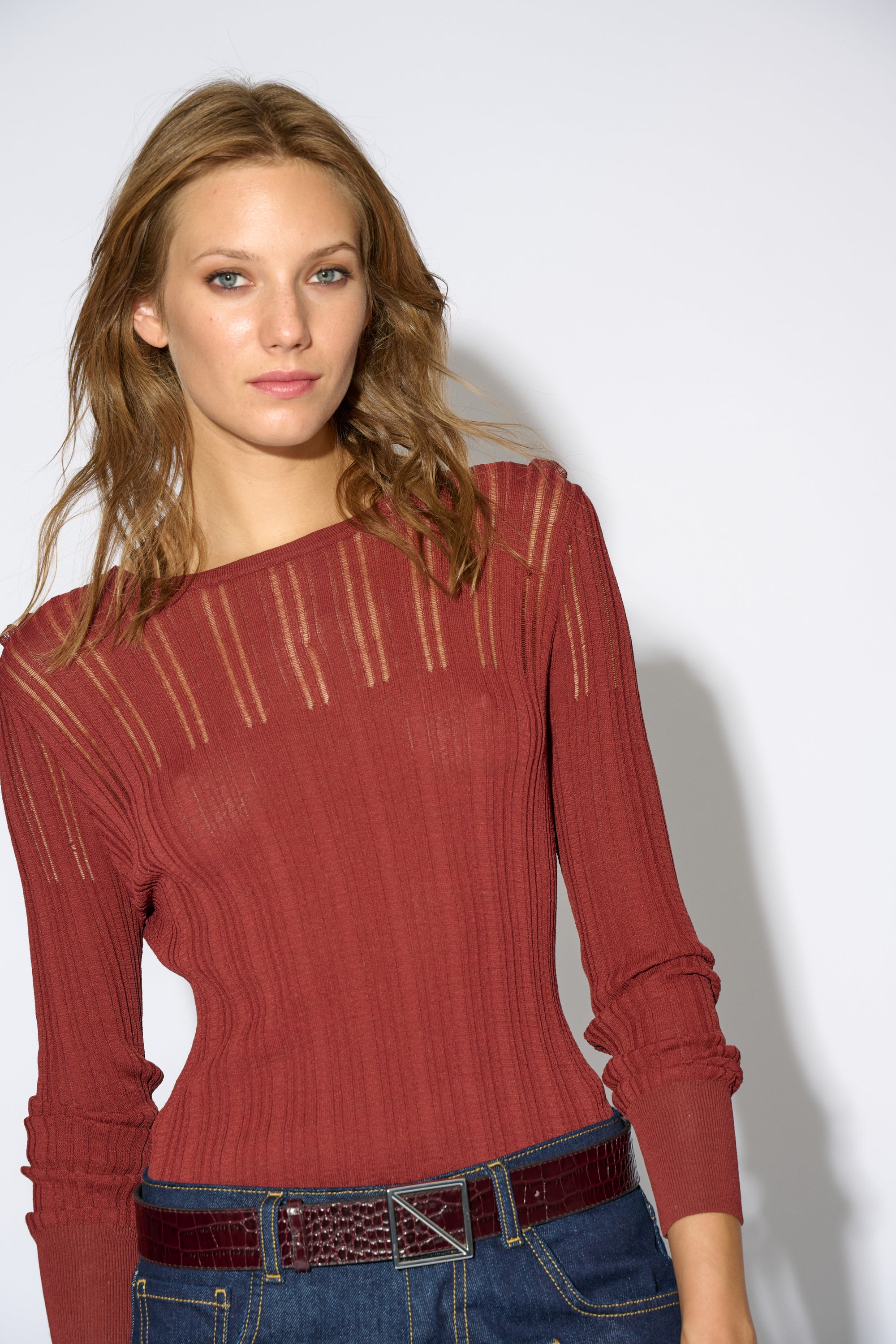 TOP SISI DESAGUJADO TERRACOTA