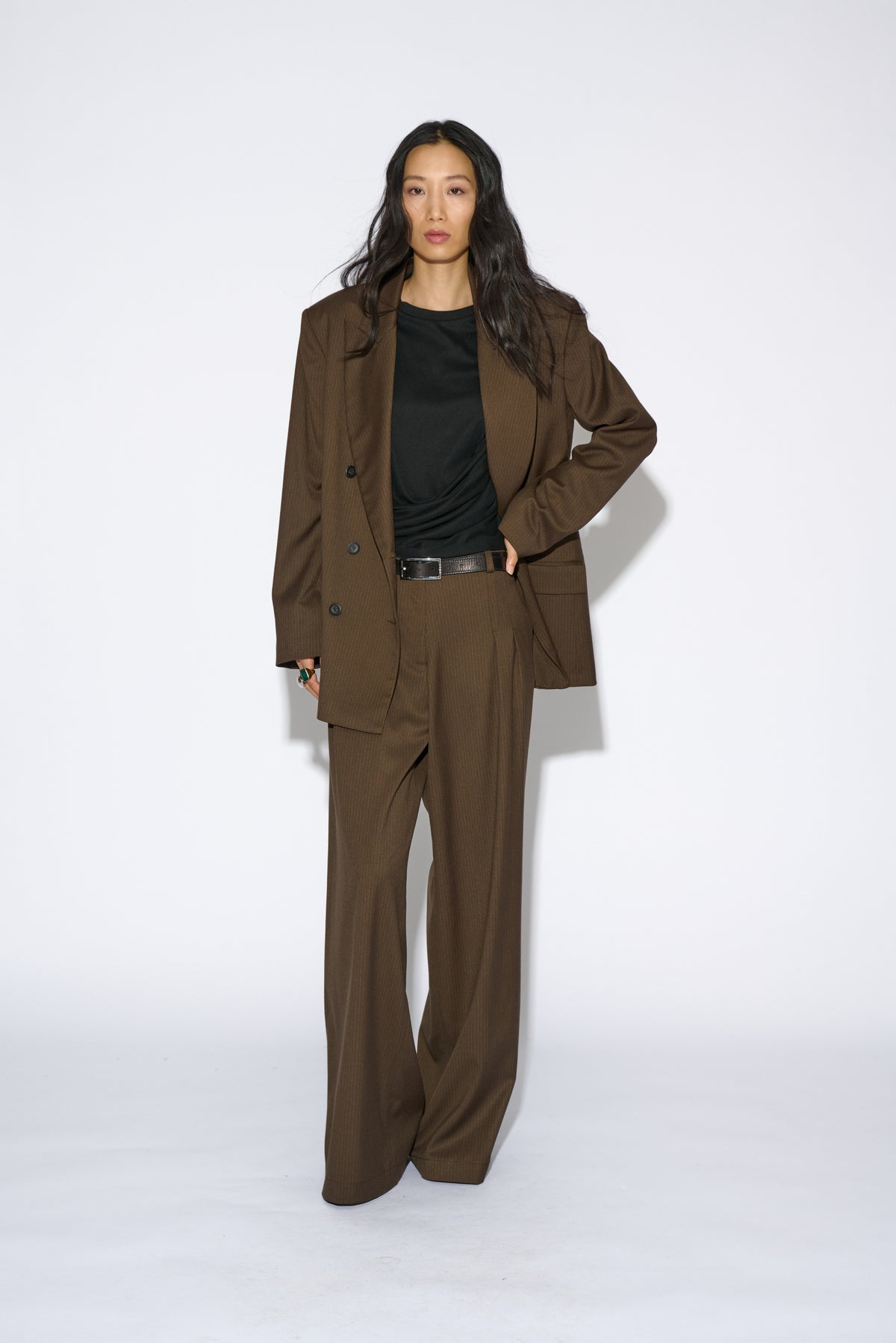 CANDELA STRIPED BROWN BLAZER