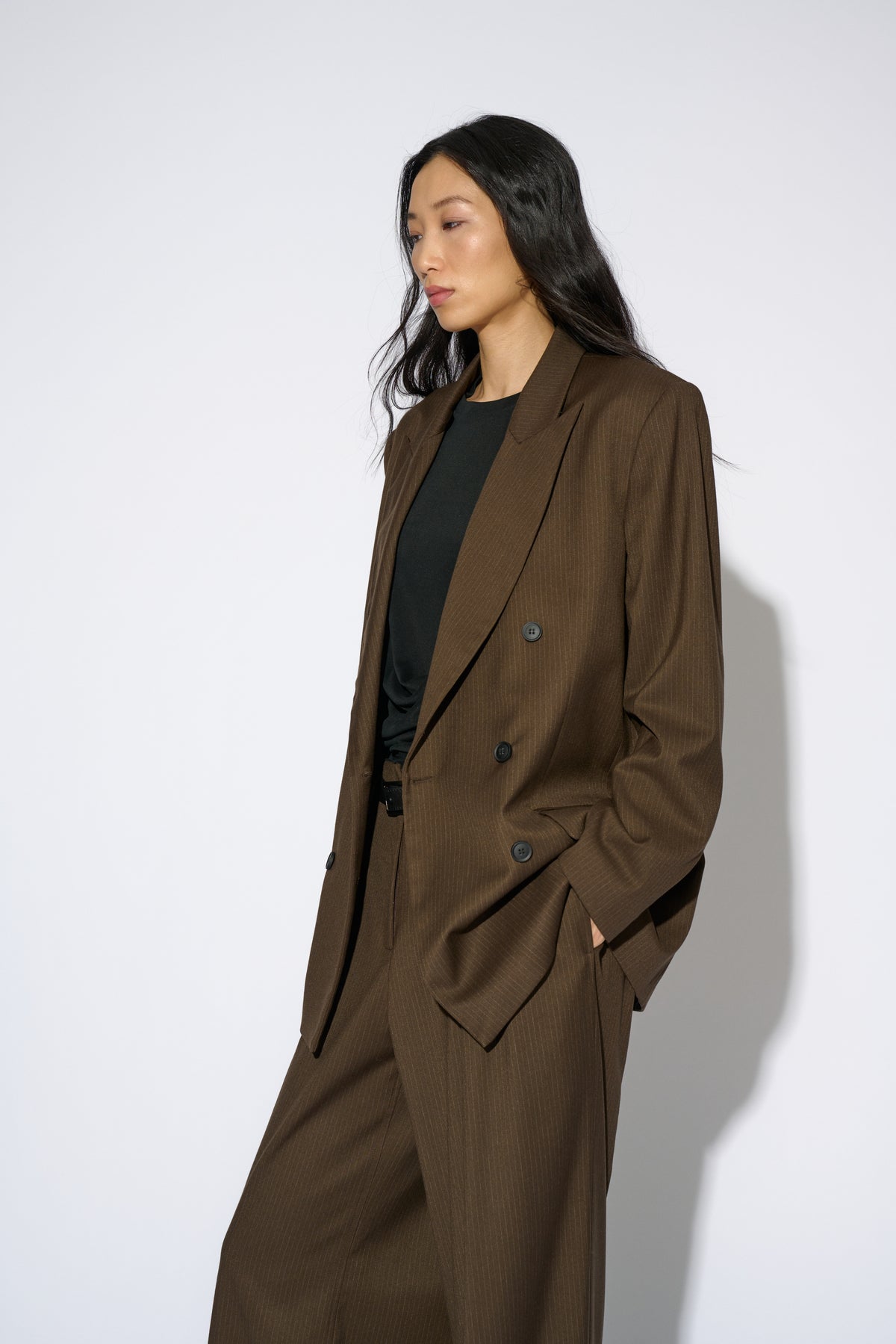 CANDELA STRIPED BROWN BLAZER
