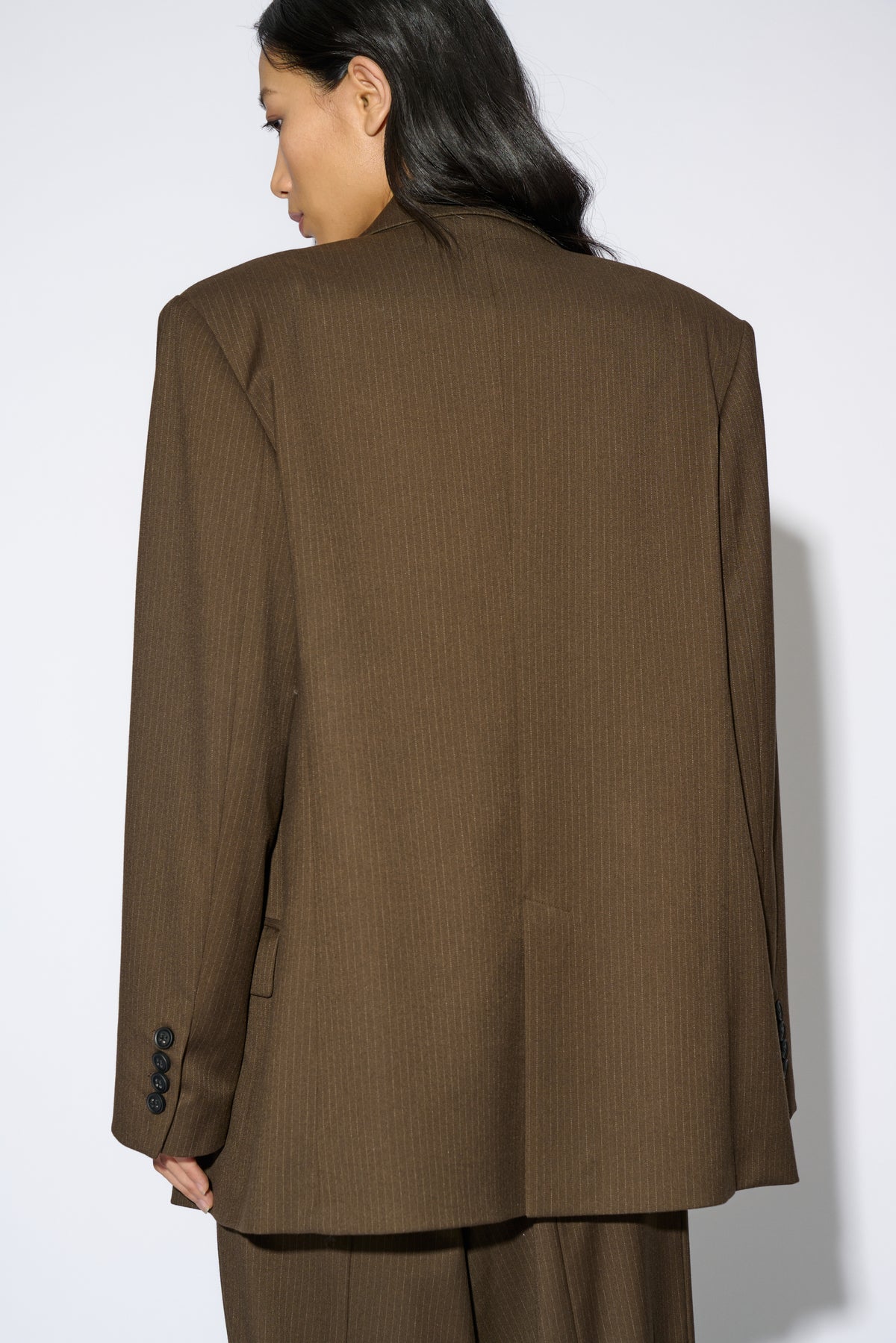 CANDELA STRIPED BROWN BLAZER
