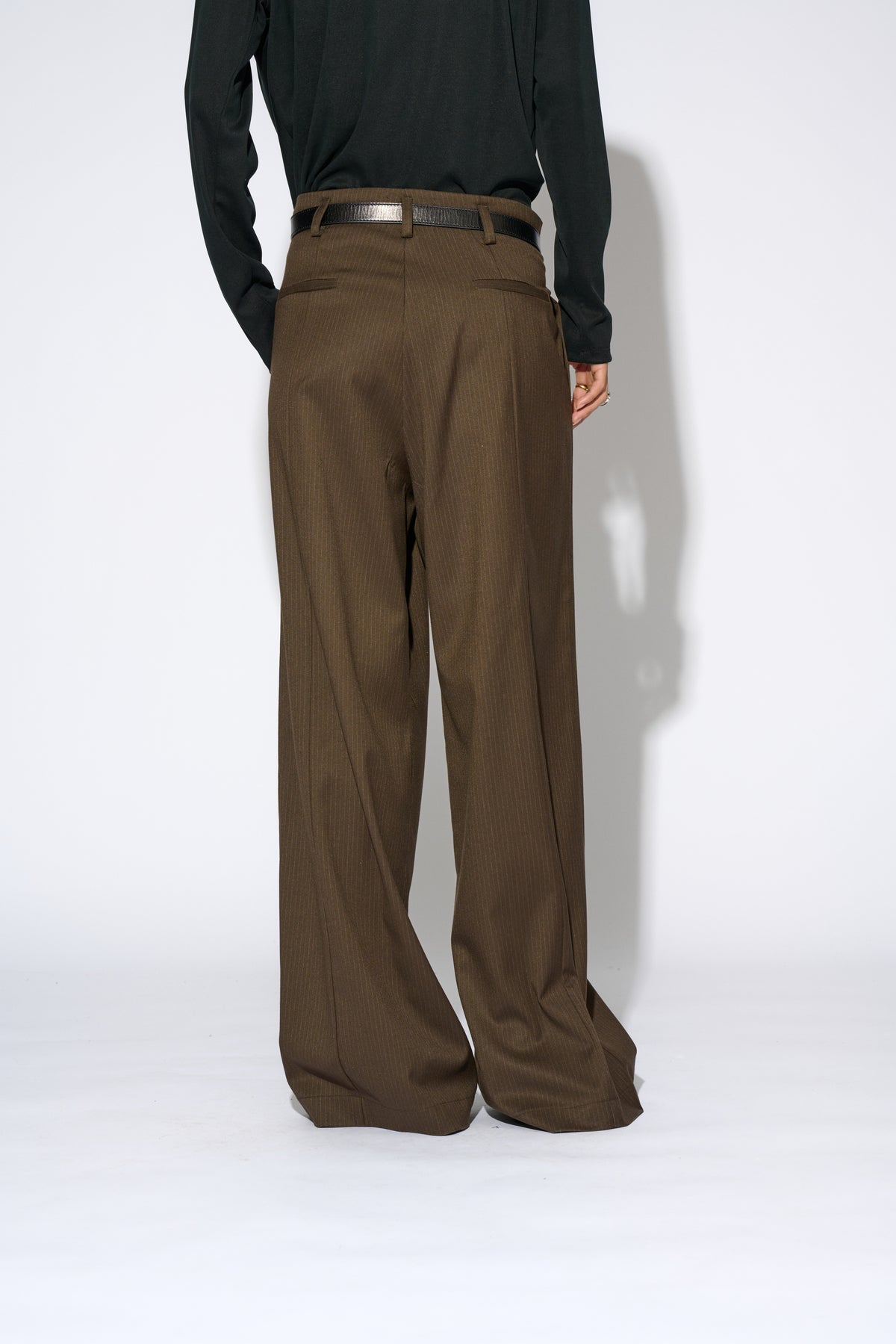 PANTALON EULALIA RAYURE MARRON