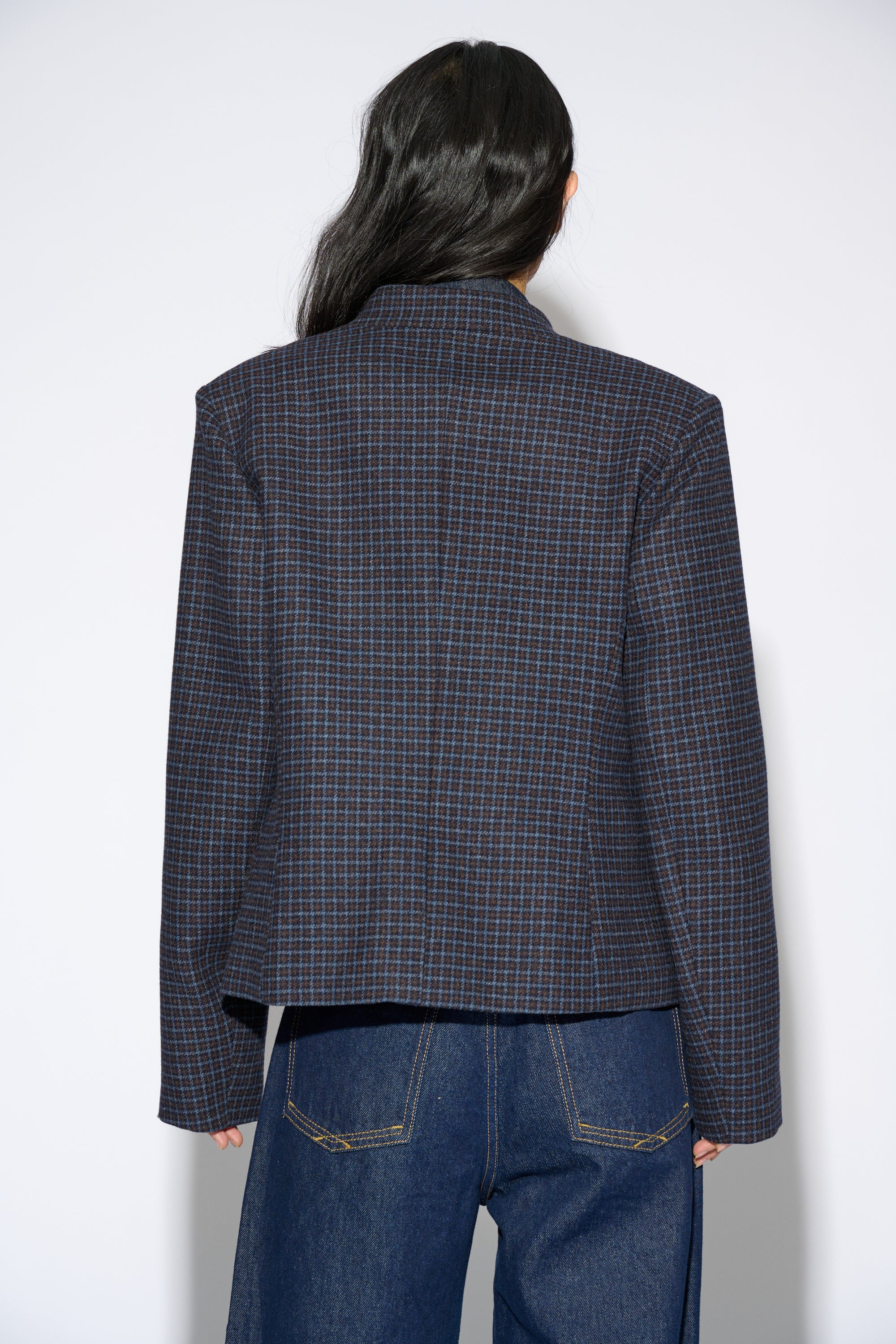 CHAQUETA MATEA CUADRO LANA NAVY