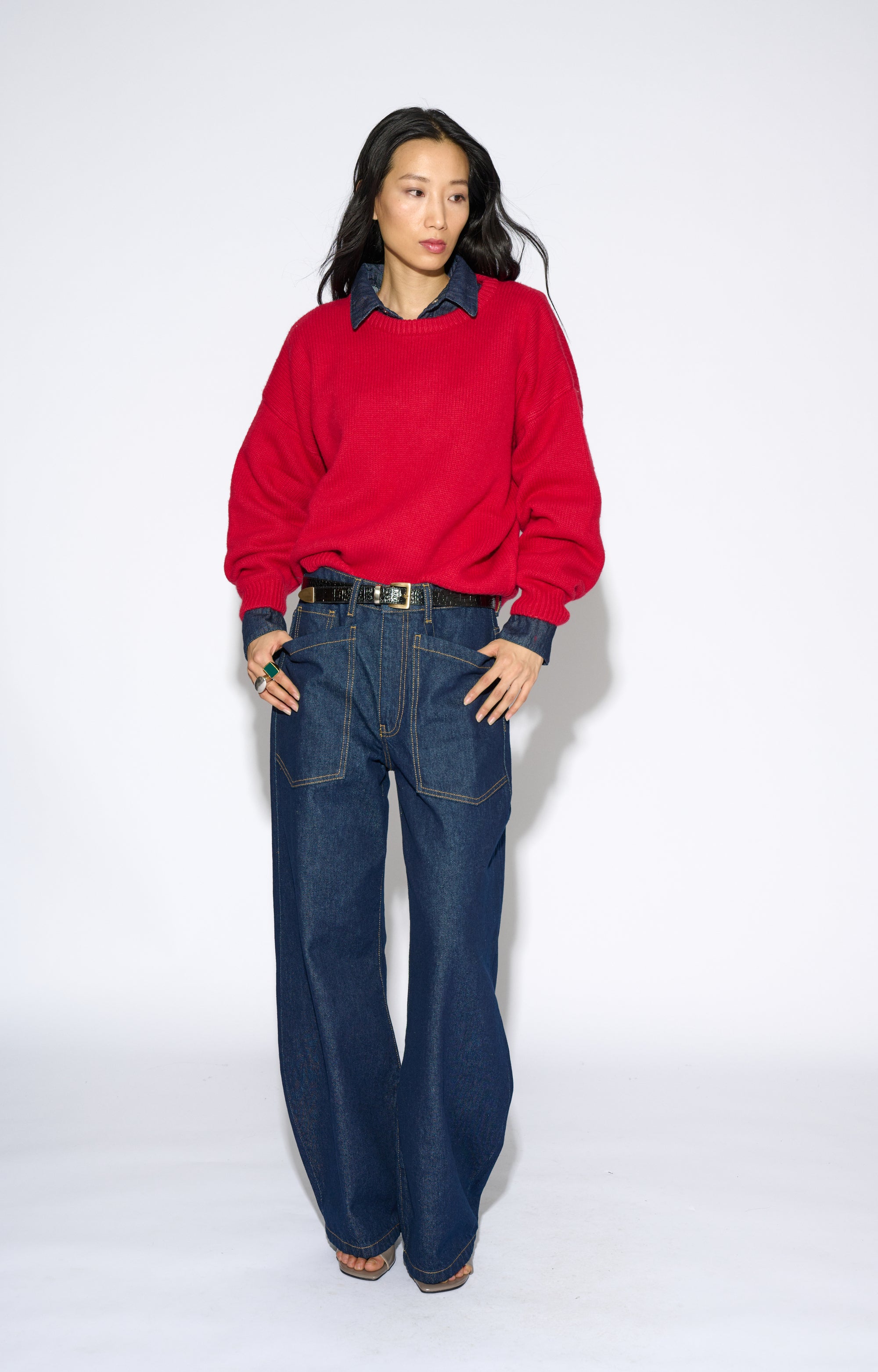 ROSI RED WOOL AND CASHMERE SWEATER