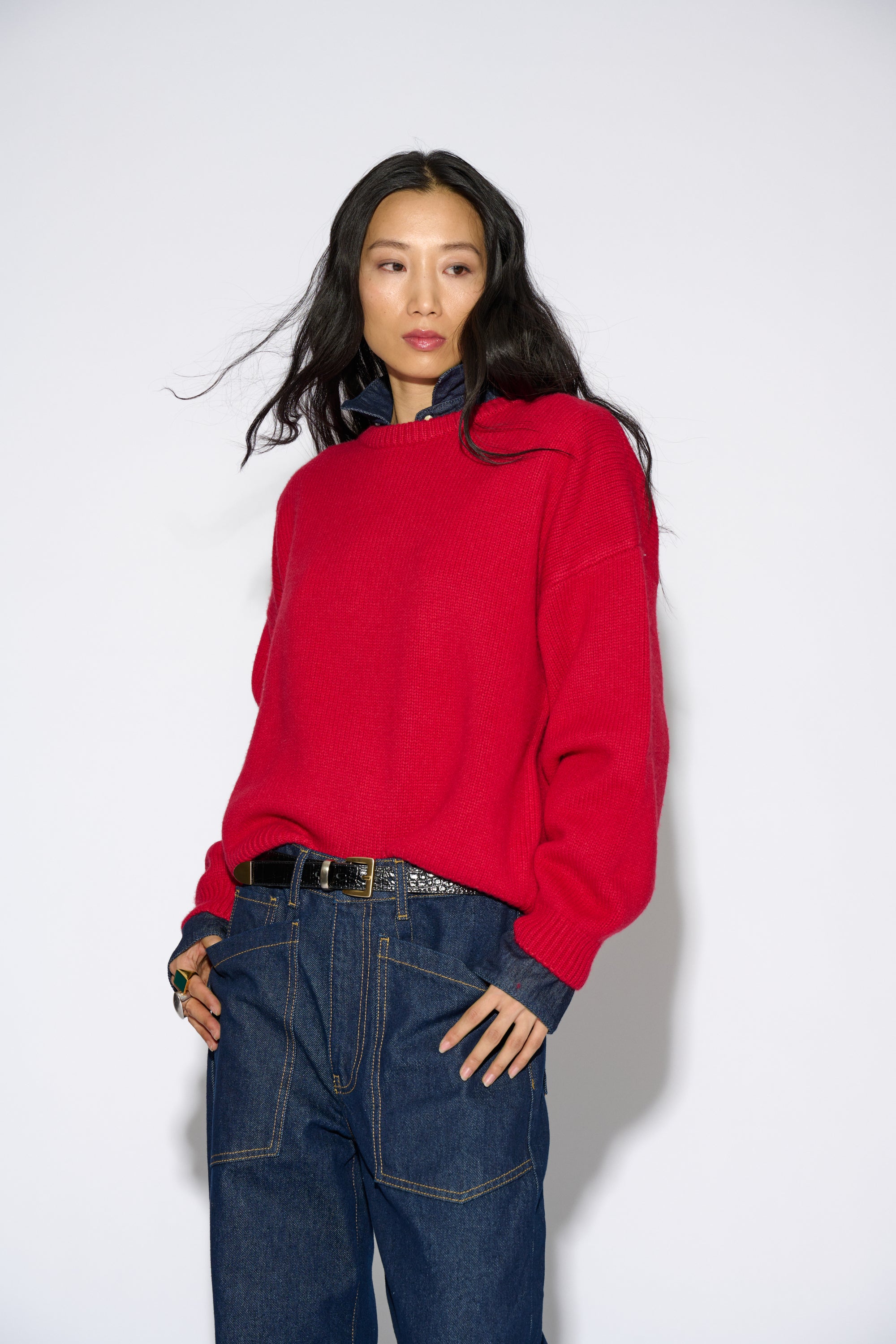 ROSI RED WOOL AND CASHMERE SWEATER