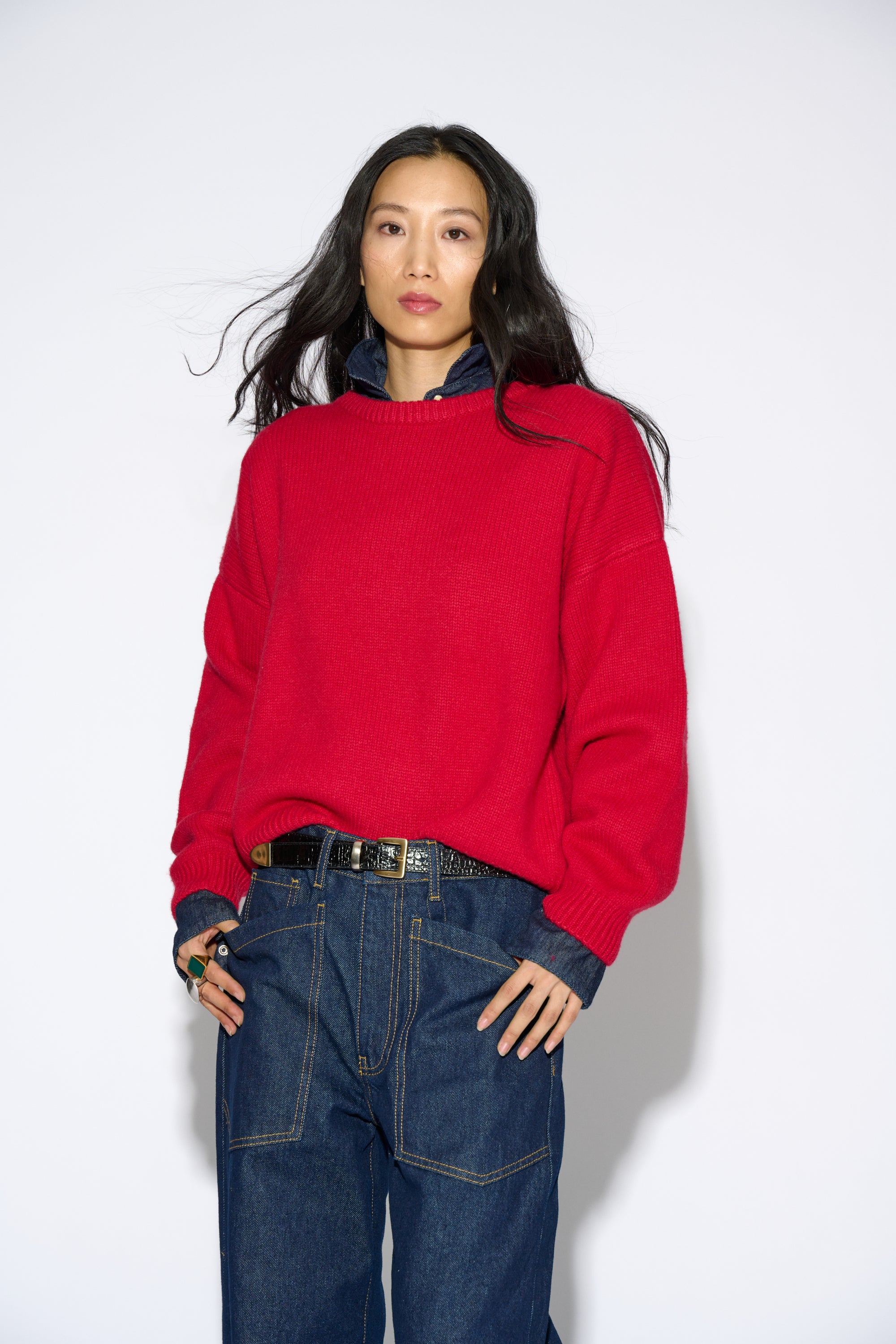 ROSI RED WOOL AND CASHMERE SWEATER