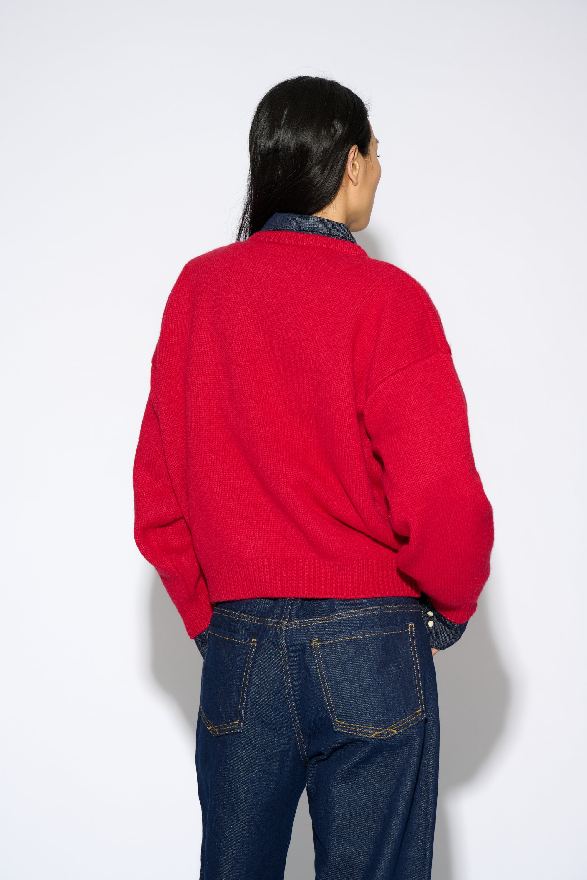 ROSI RED WOOL AND CASHMERE SWEATER