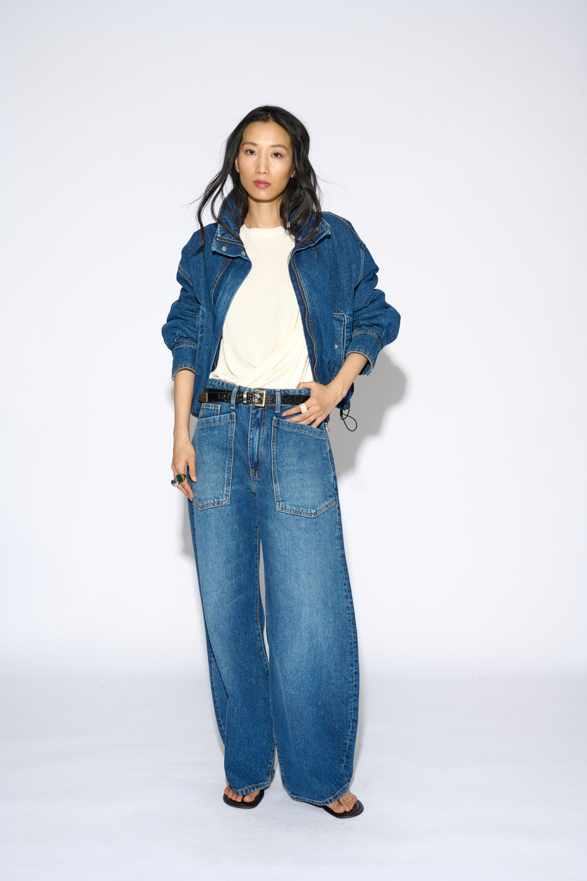 MARIOLA OVERSIZE DENIM BOMBER