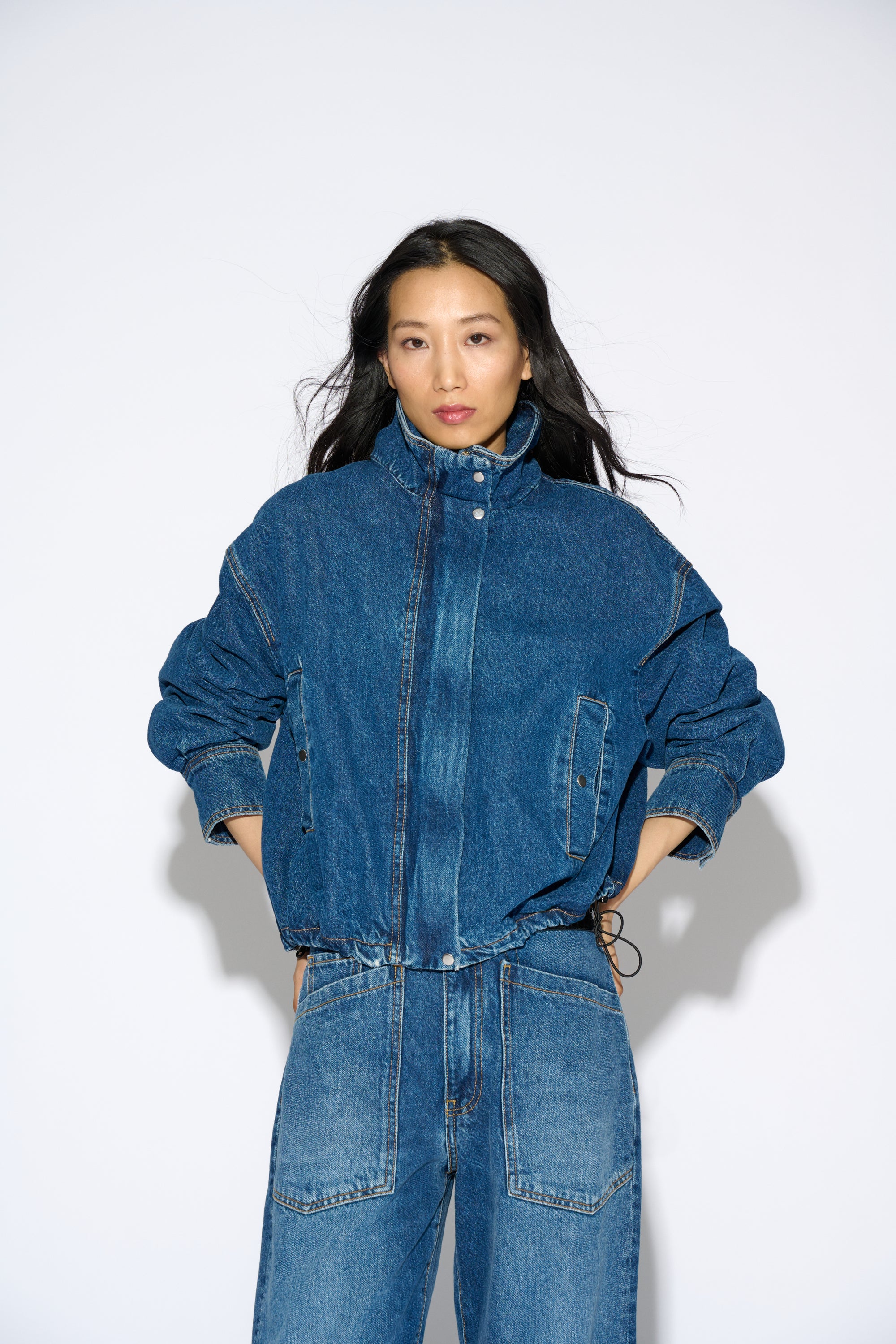 MARIOLA OVERSIZE DENIM BOMBER