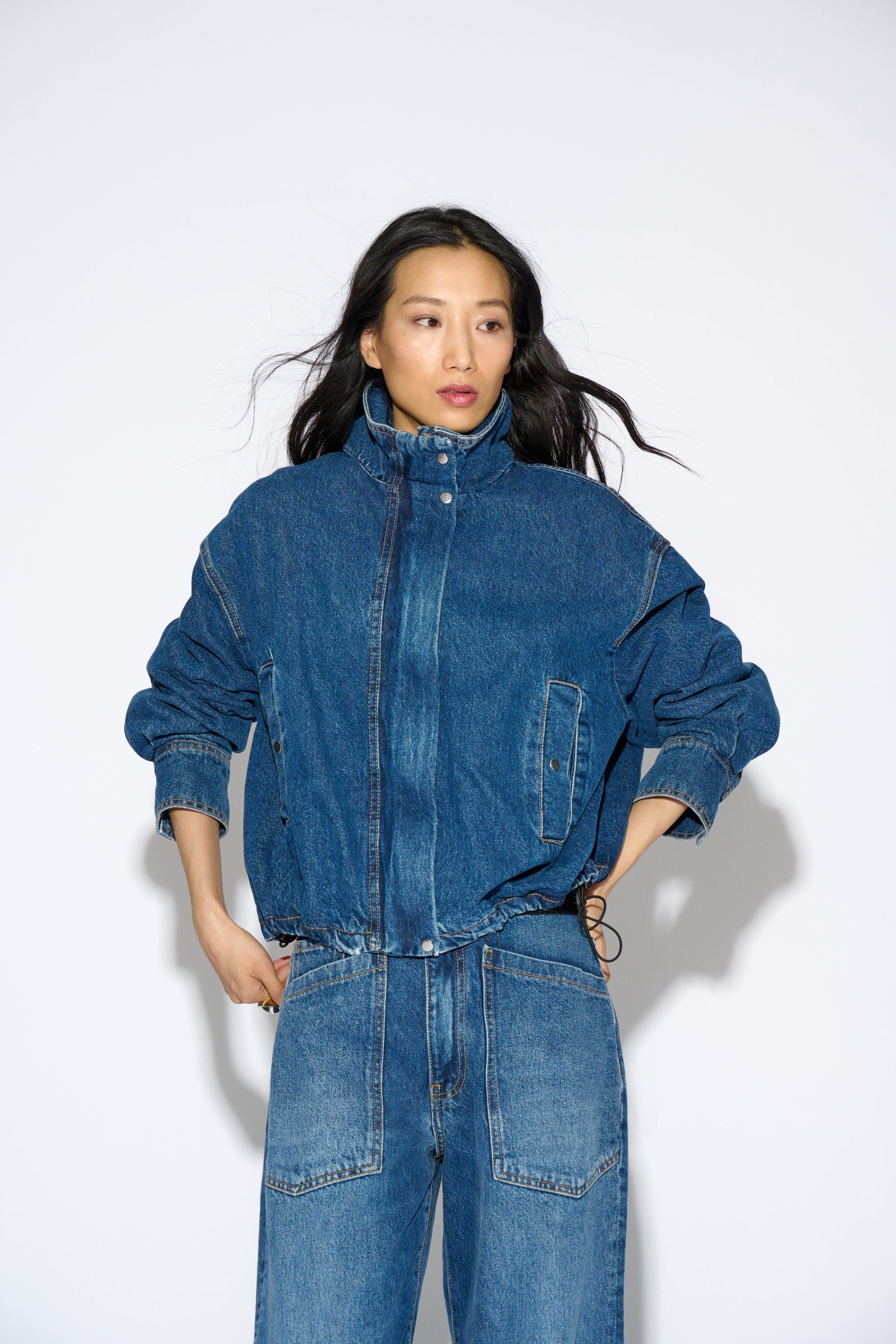 MARIOLA OVERSIZE DENIM BOMBER